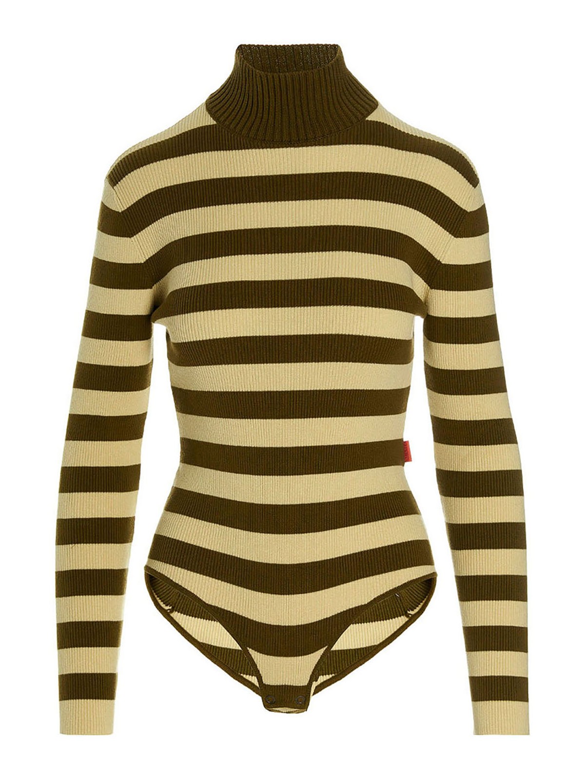 Shop Sunnei Striped Cotton Blend Bodysuit In Multicolour