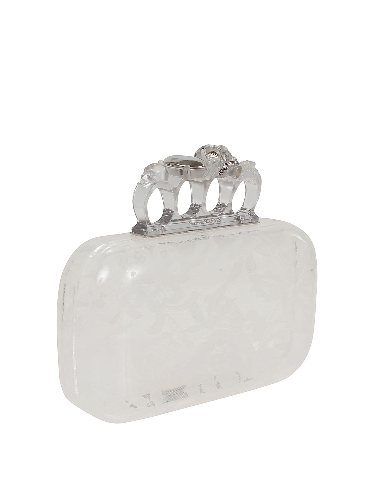 Alexander Mcqueen Skull four ring clutch - White