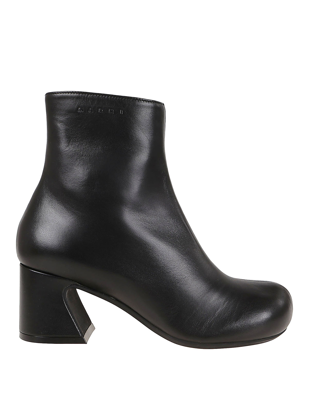 Shop Marni Zipped Ankle Boots In Black