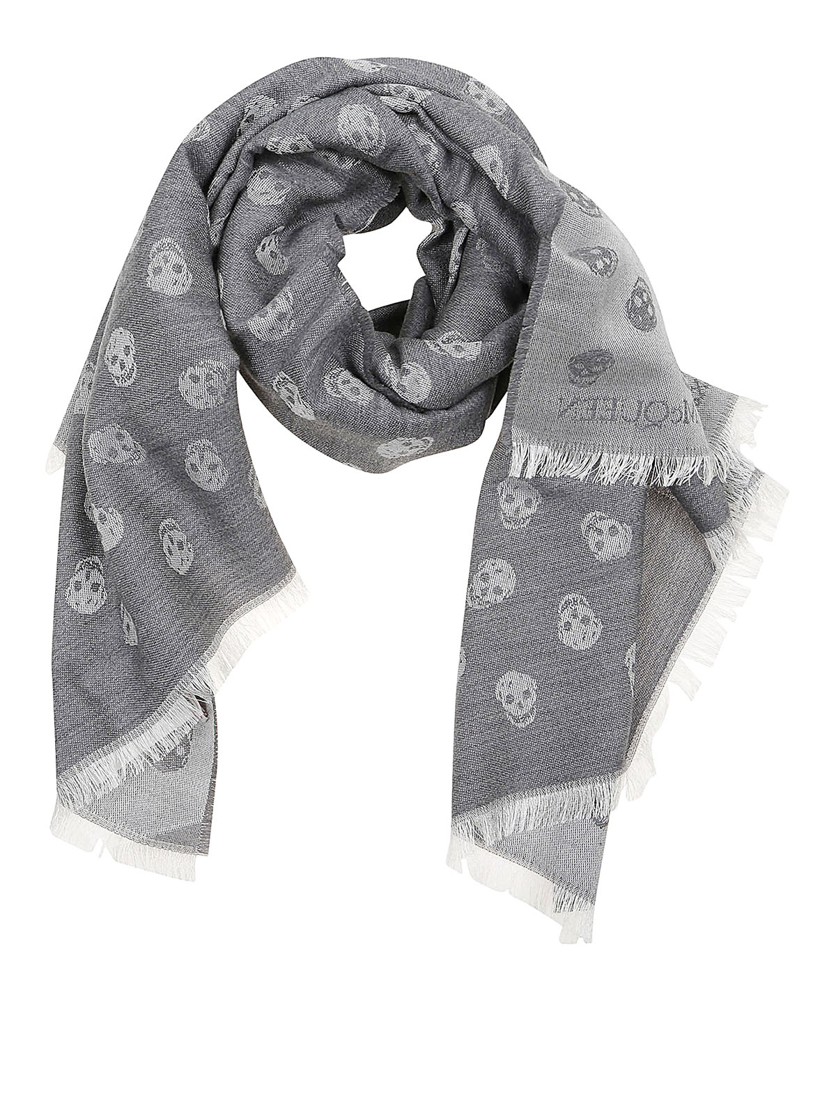 alexander mcqueen グレー　スカーフ Alexander Mcqueen スカーフ - グレー|5577054617Q1478