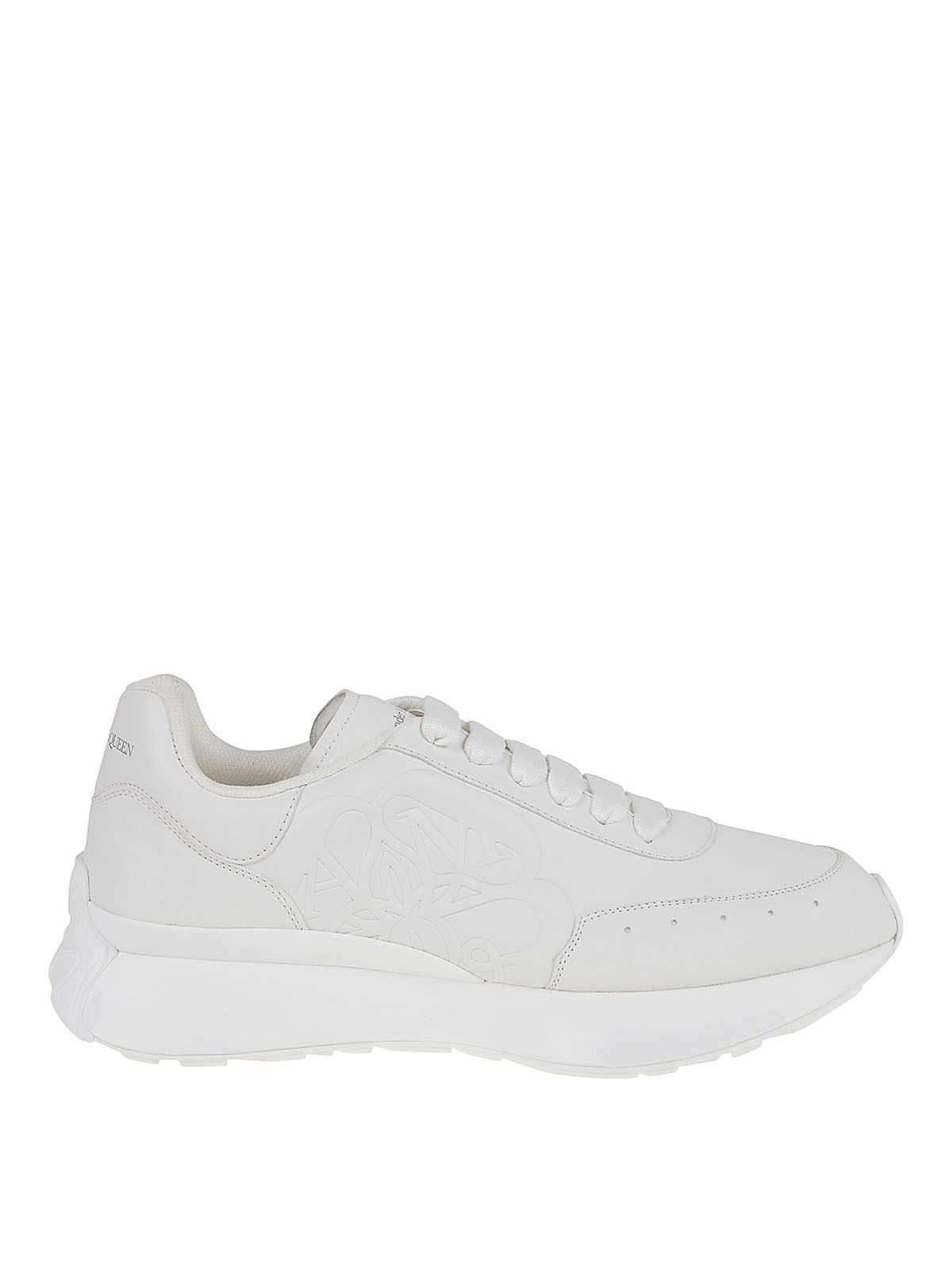 Alexander Mcqueen Leather Sneakers In Blanco