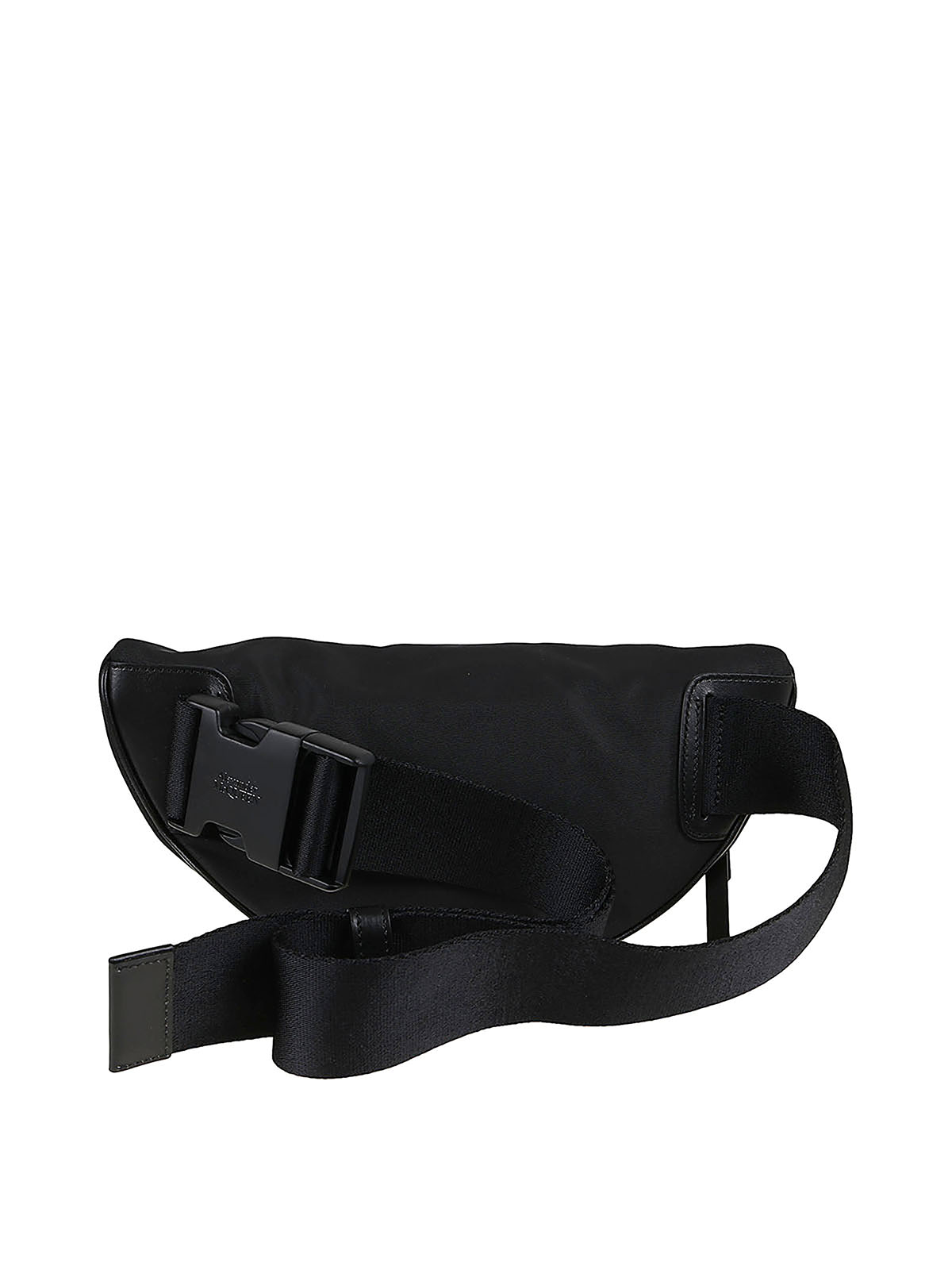 Shop Alexander Mcqueen Logo Printed Tech Fabric Belt Bag In Negro