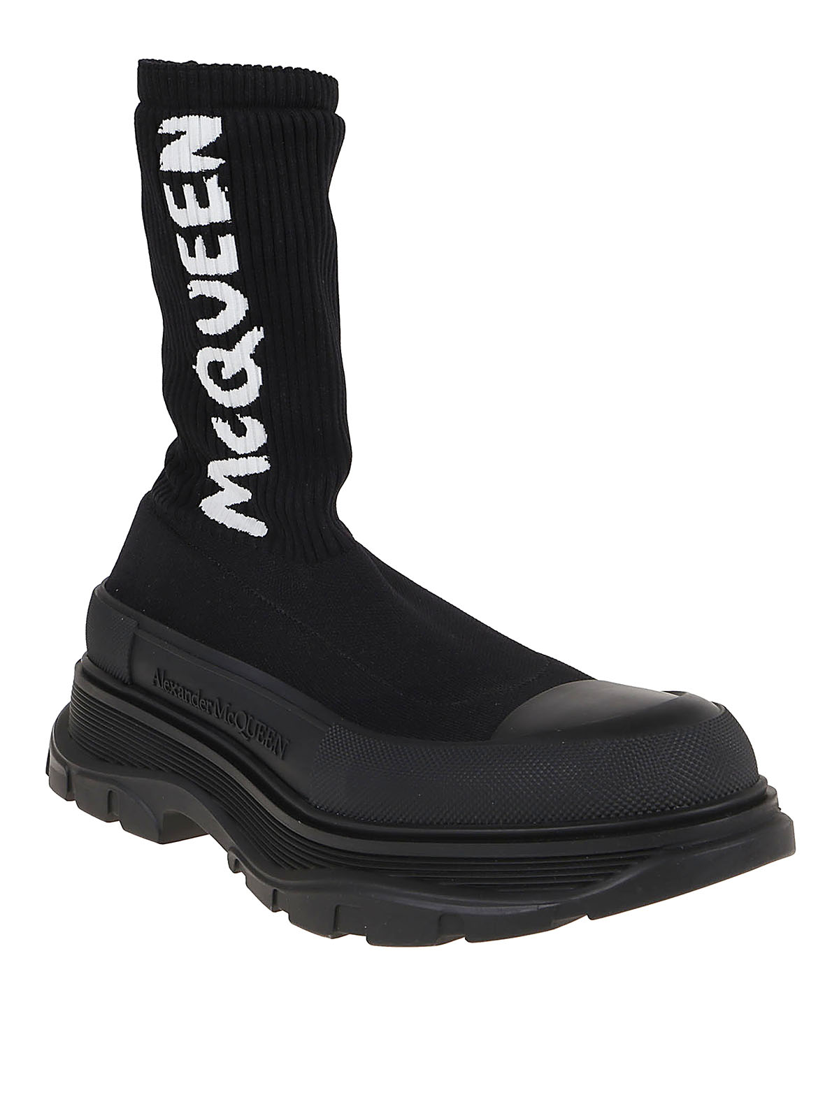 Tread Slick Boot in Black Size 41.5 by Alexander McQueen