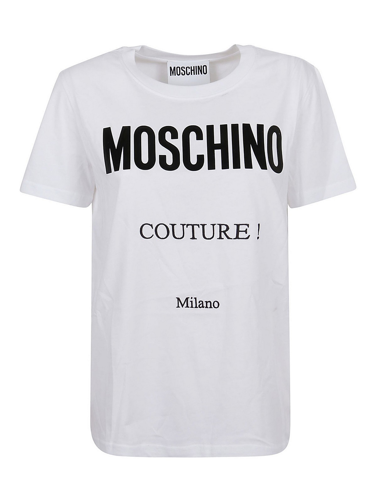 Moschino Vinyl  Couture Milano T-shirt In Blanco