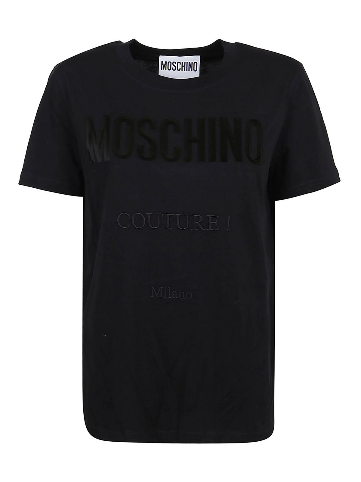 Moschino Vinyl  Couture Milano T-shirt In Black