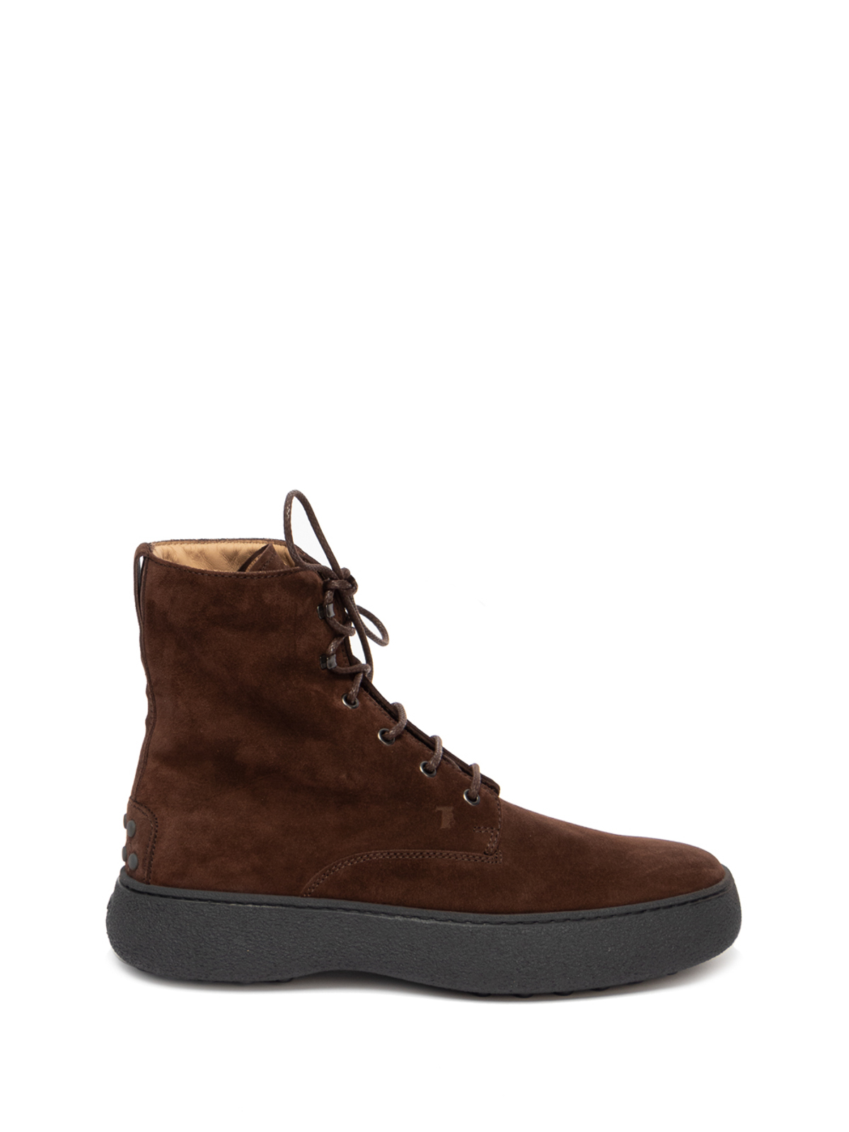 Shop Tod's Lace-up Leather Ankle Boots In Brown