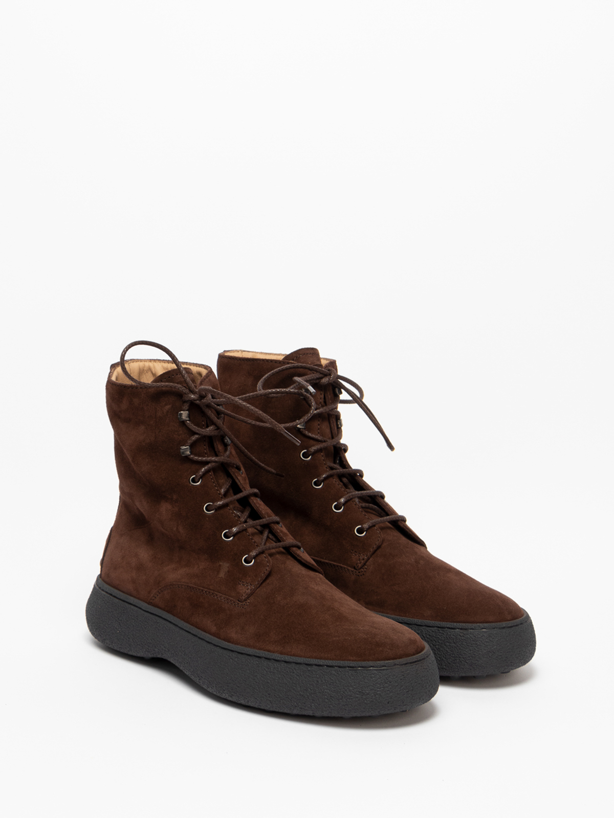 Shop Tod's Lace-up Leather Ankle Boots In Brown