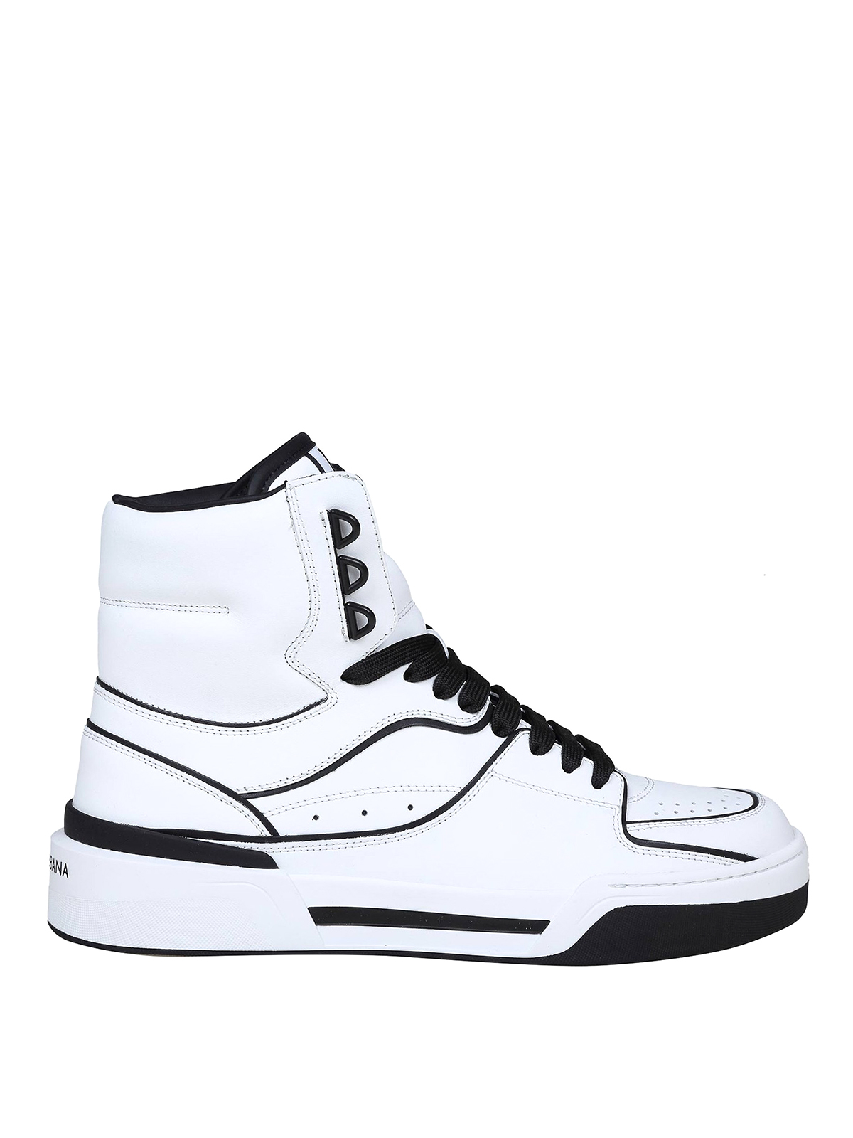 【VIP価格】DOLCE & GABBANA Black White Leather High Tops Dolce & Gabbana Women's Black & White Canvas & Leather High