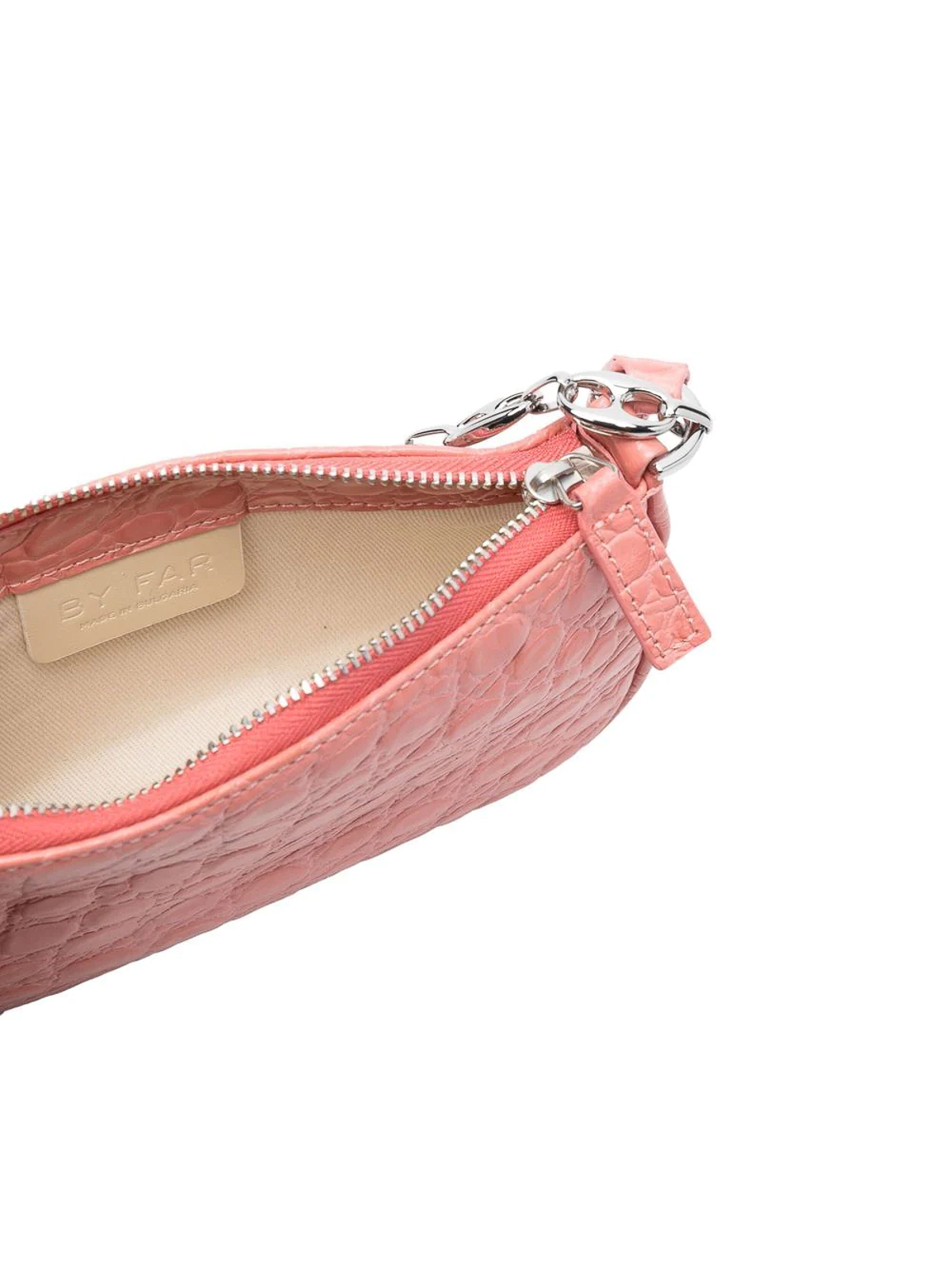 BY FAR mini Rachel chain shoulder bag salmon