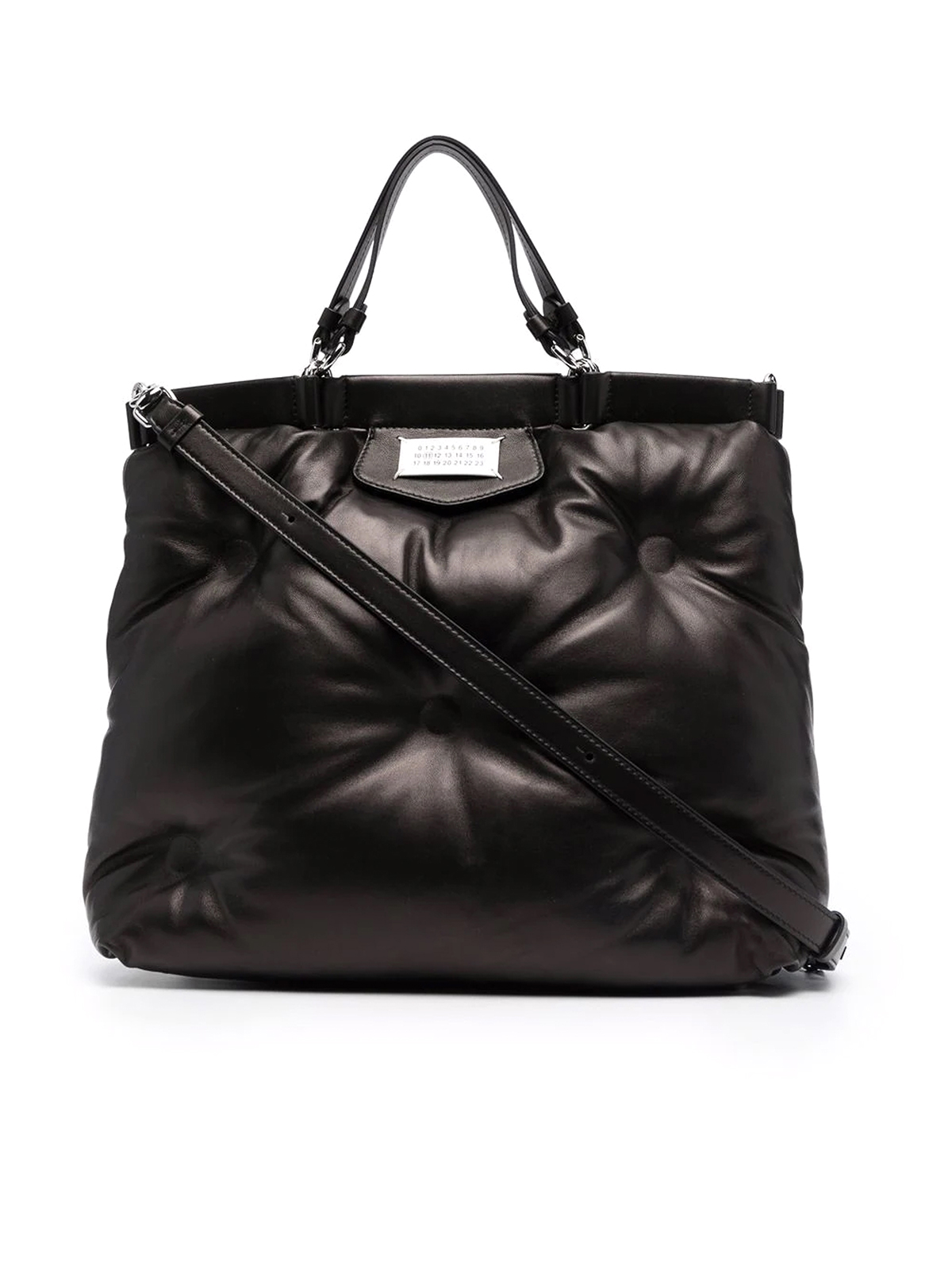 Shop Maison Margiela Glam Slam M Quilted Tote In Black