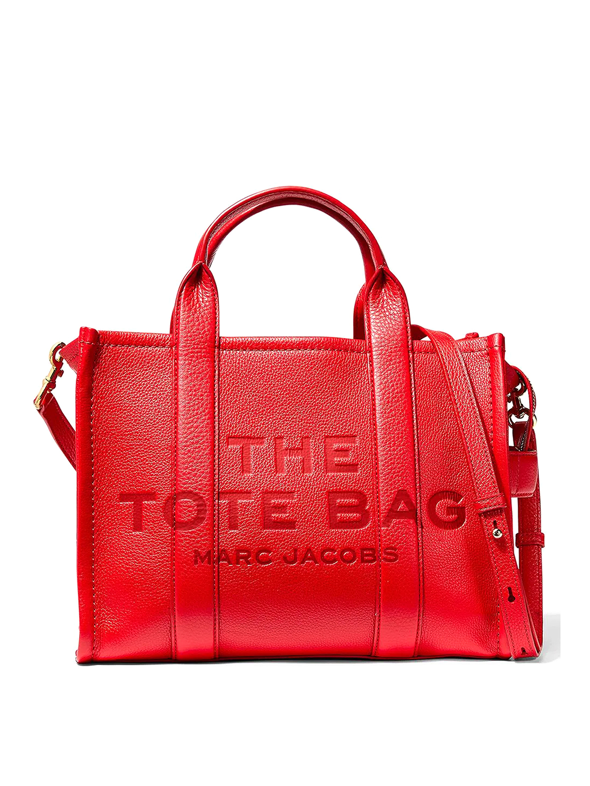 Shop Marc Jacobs The Leather Small Tote Bag In Rojo