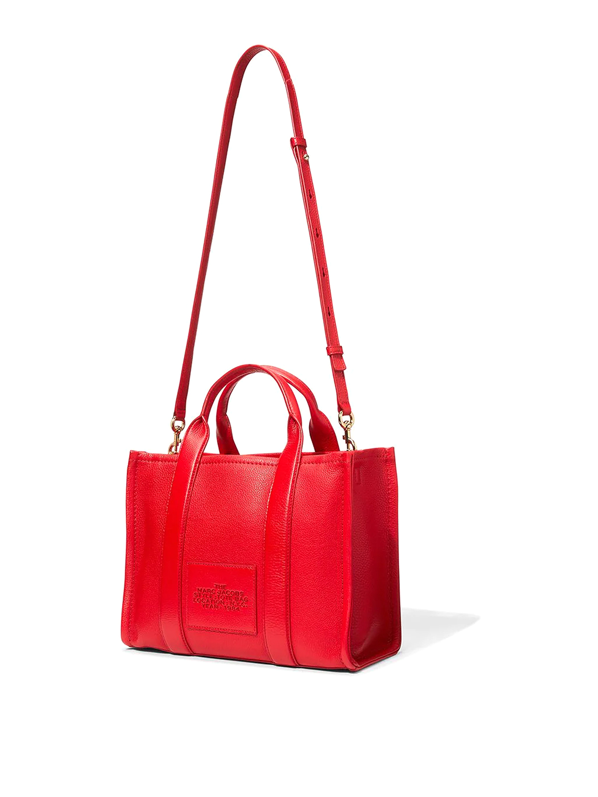 Shop Marc Jacobs The Leather Small Tote Bag In Rojo