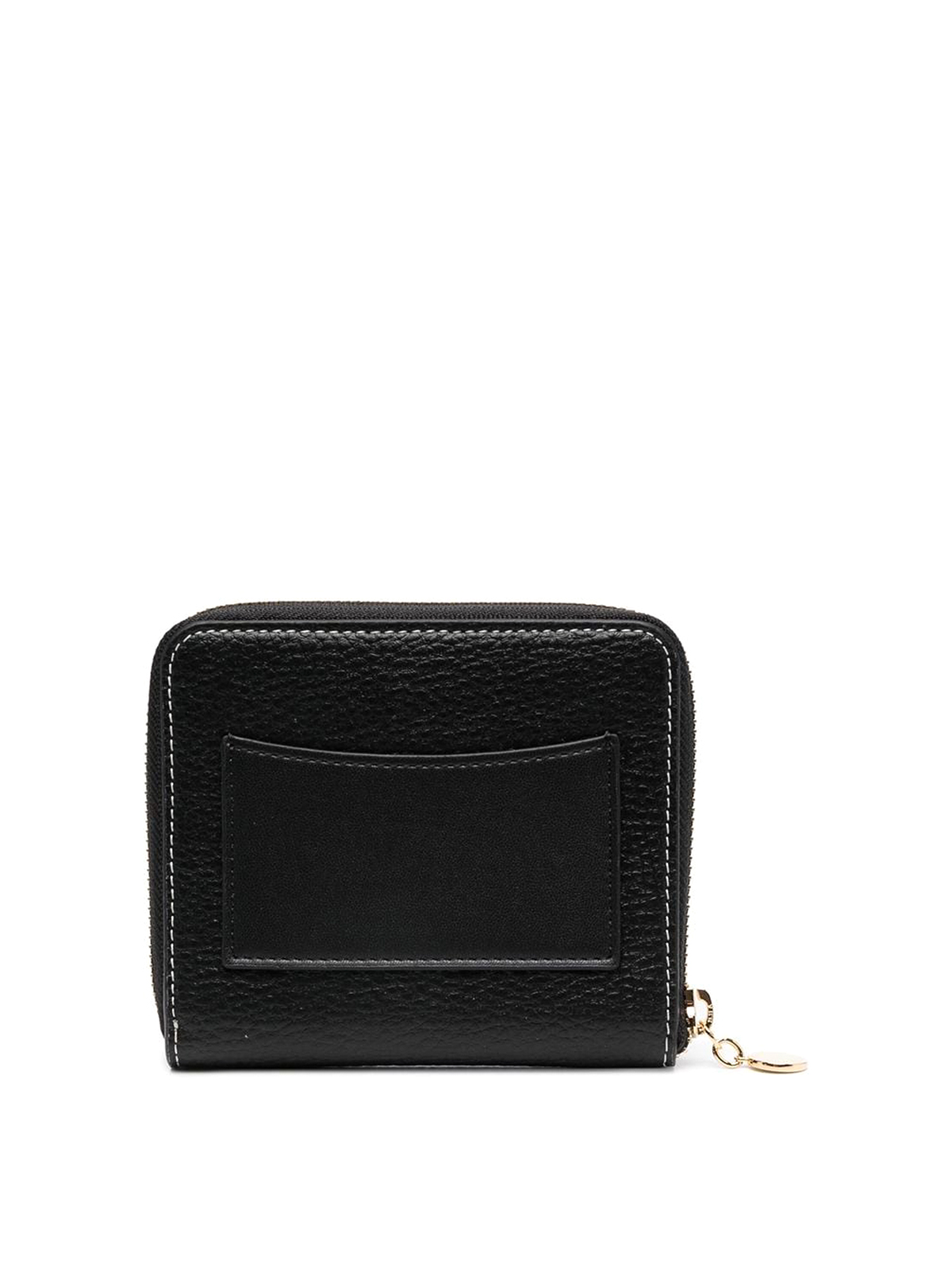 Shop Stella Mccartney Logo Detail Zipped Wallet In Black