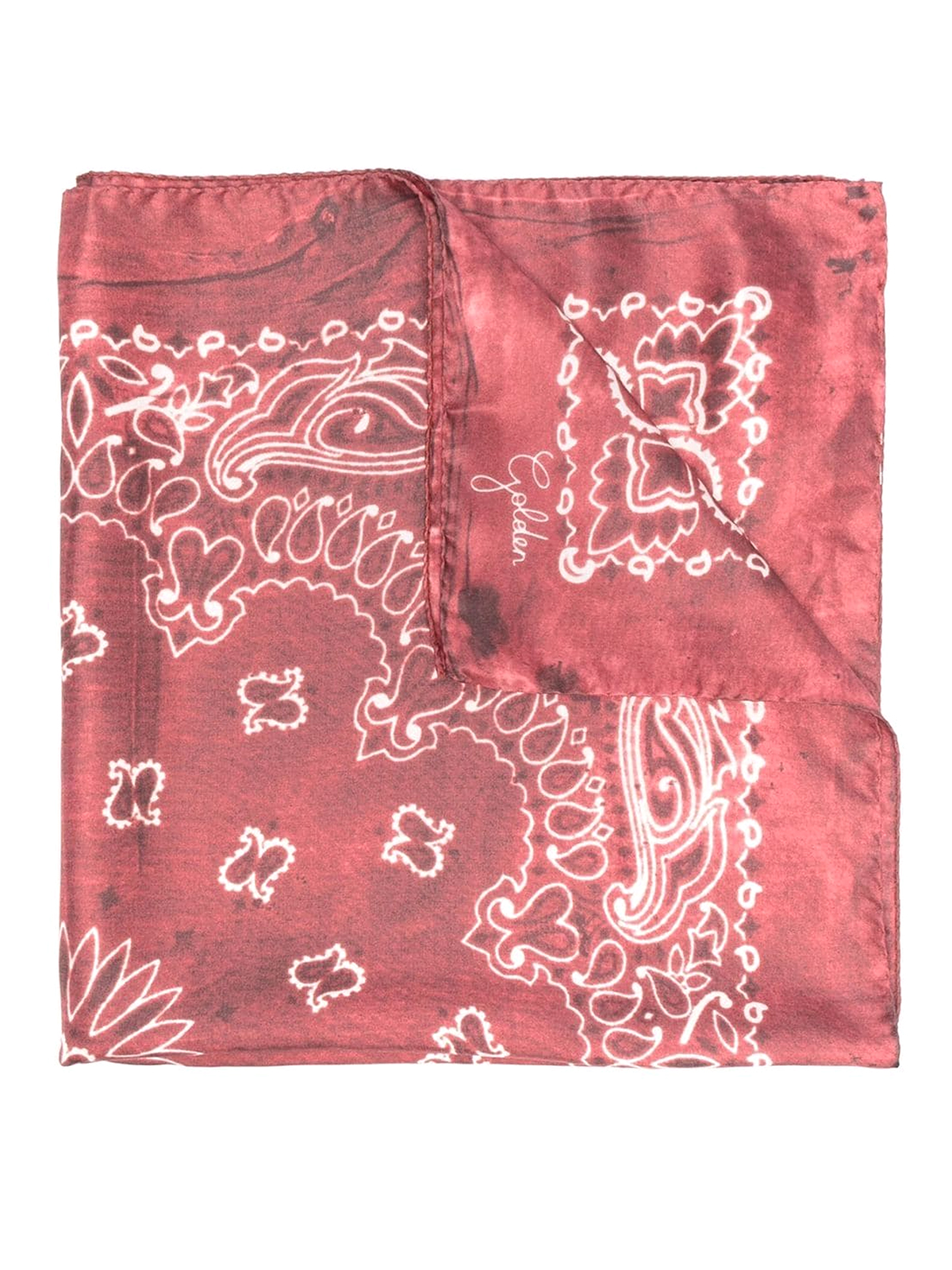 Shop Golden Goose Paisley-print Silk Scarf In Red