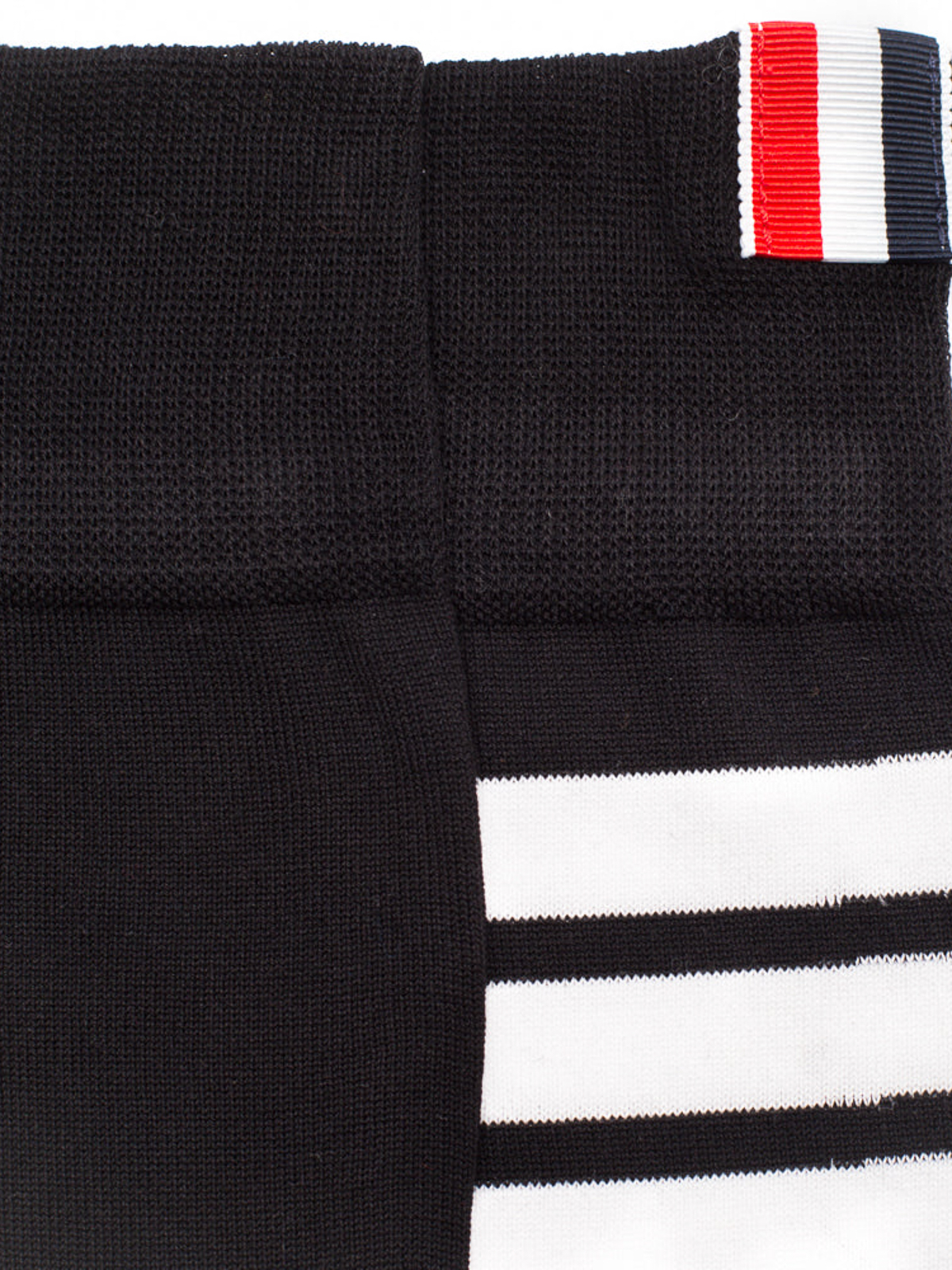 Shop Thom Browne Black Cotton Socks With Four Stripes