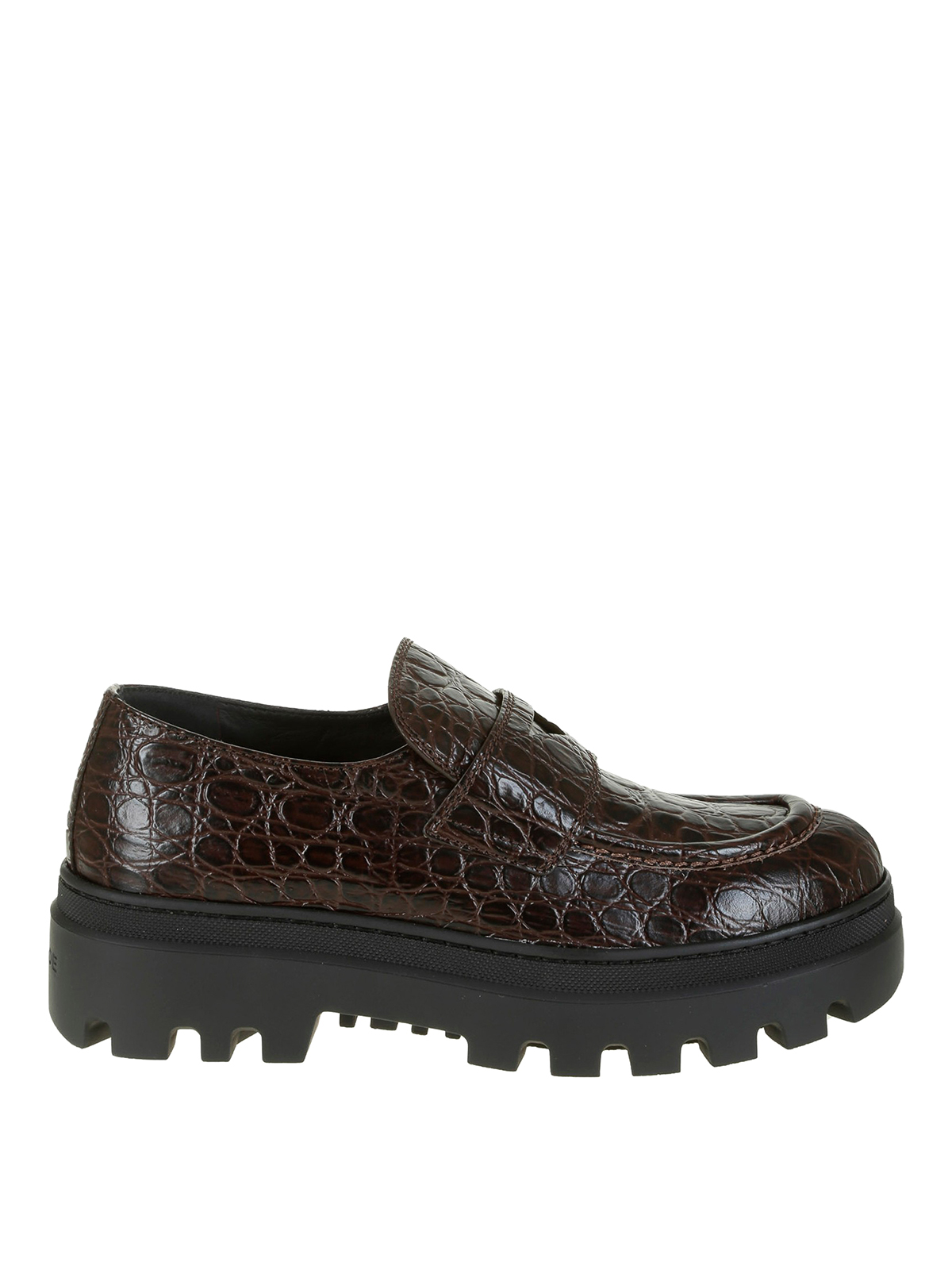 Car Shoe Leather Loafers In Marrón Oscuro