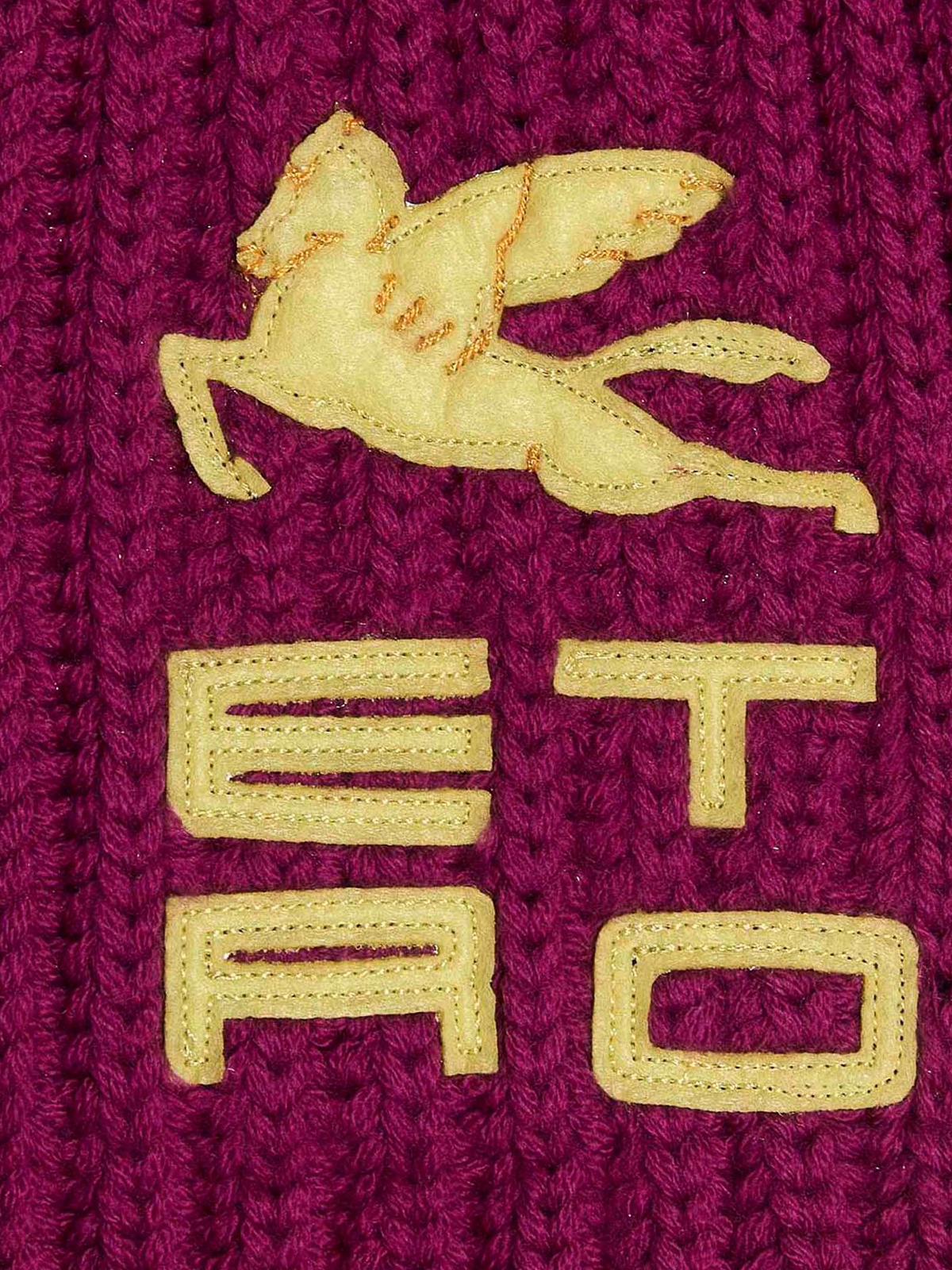 Shop Etro Logo Tricot Scarf In Fucsia