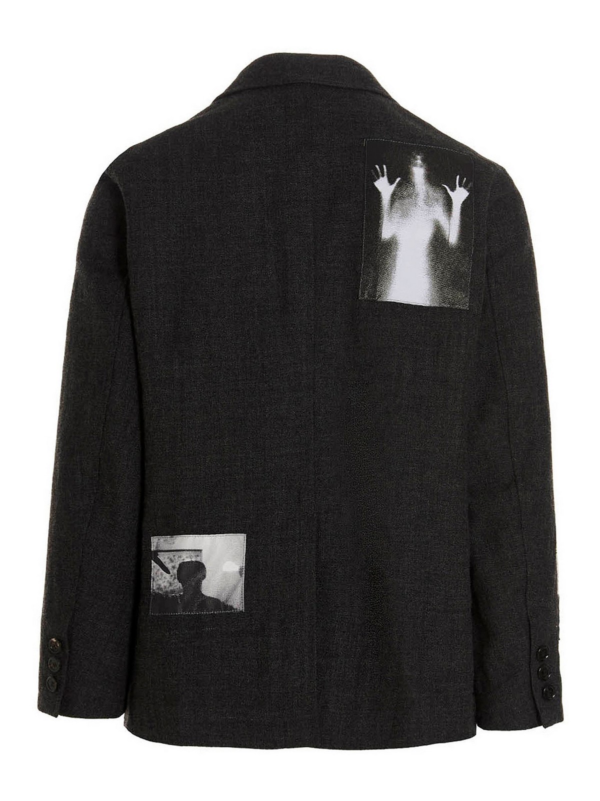 Undercover Contrast patch blazer jacket - Grey