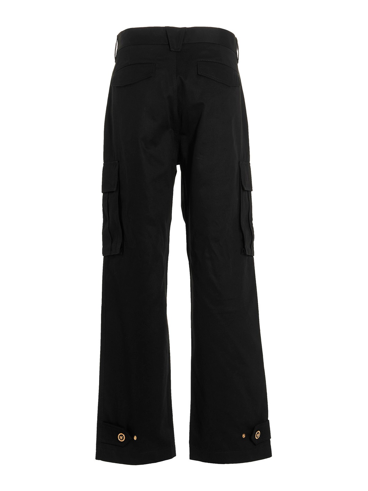 Shop Versace Logo Button Trousers In Negro
