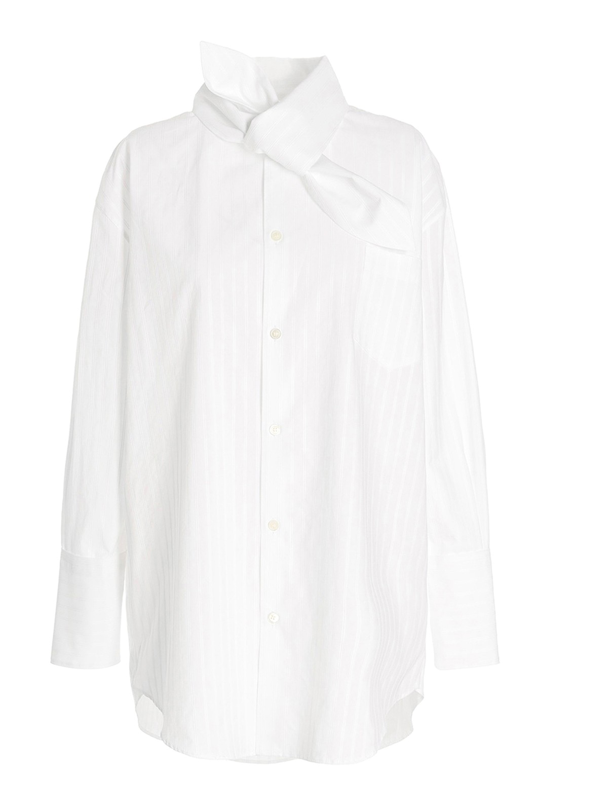 Shop Marni Wide Collar Striped Shirt In White