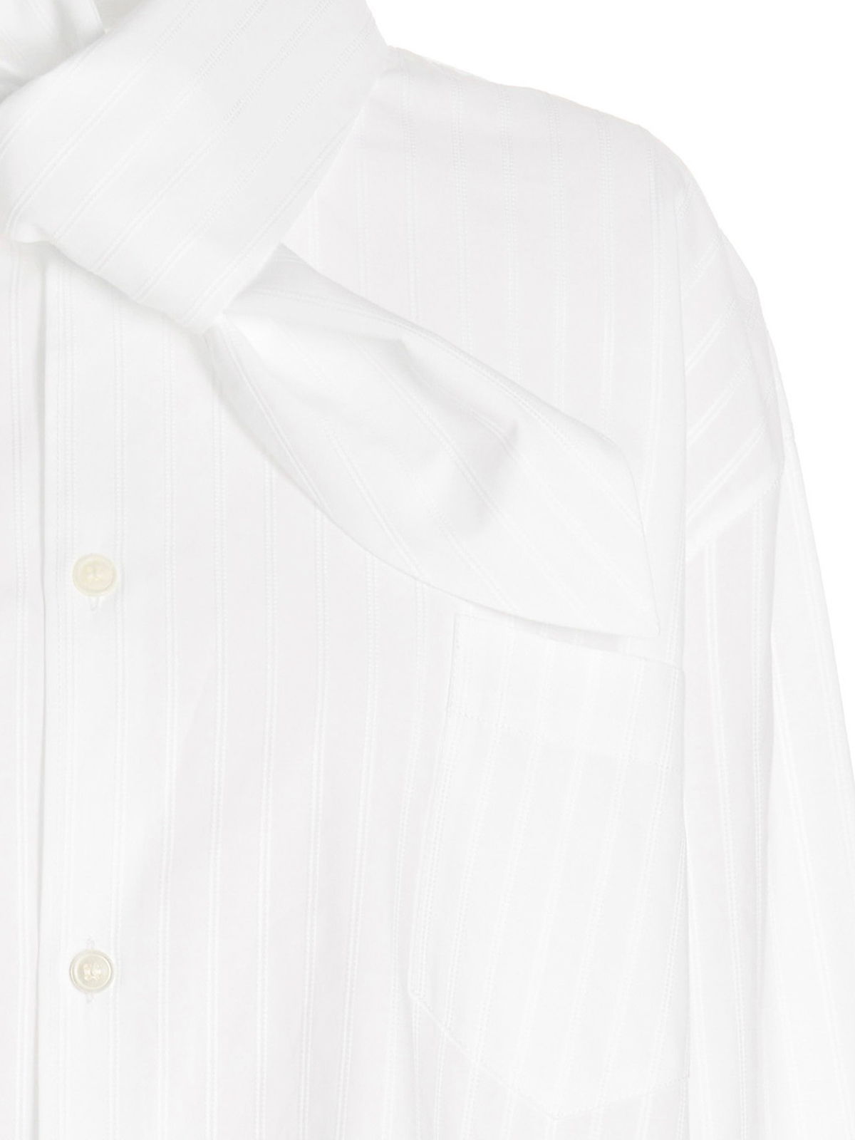 Shop Marni Wide Collar Striped Shirt In White