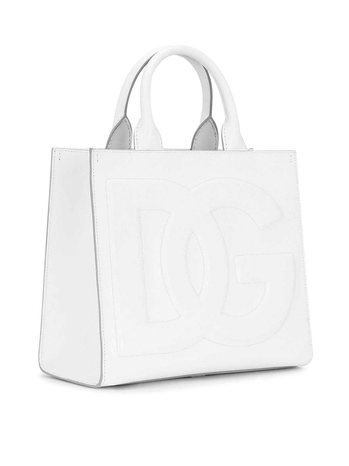 Shop Dolce & Gabbana Leather Tote Bag In Blanco