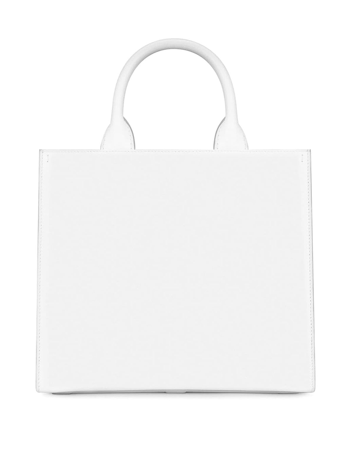 Shop Dolce & Gabbana Leather Tote Bag In Blanco