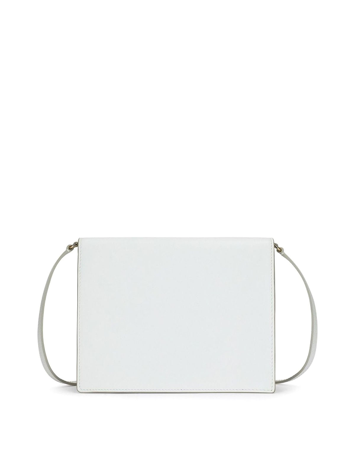 Shop Dolce & Gabbana Leather Shoulder Bag In Blanco