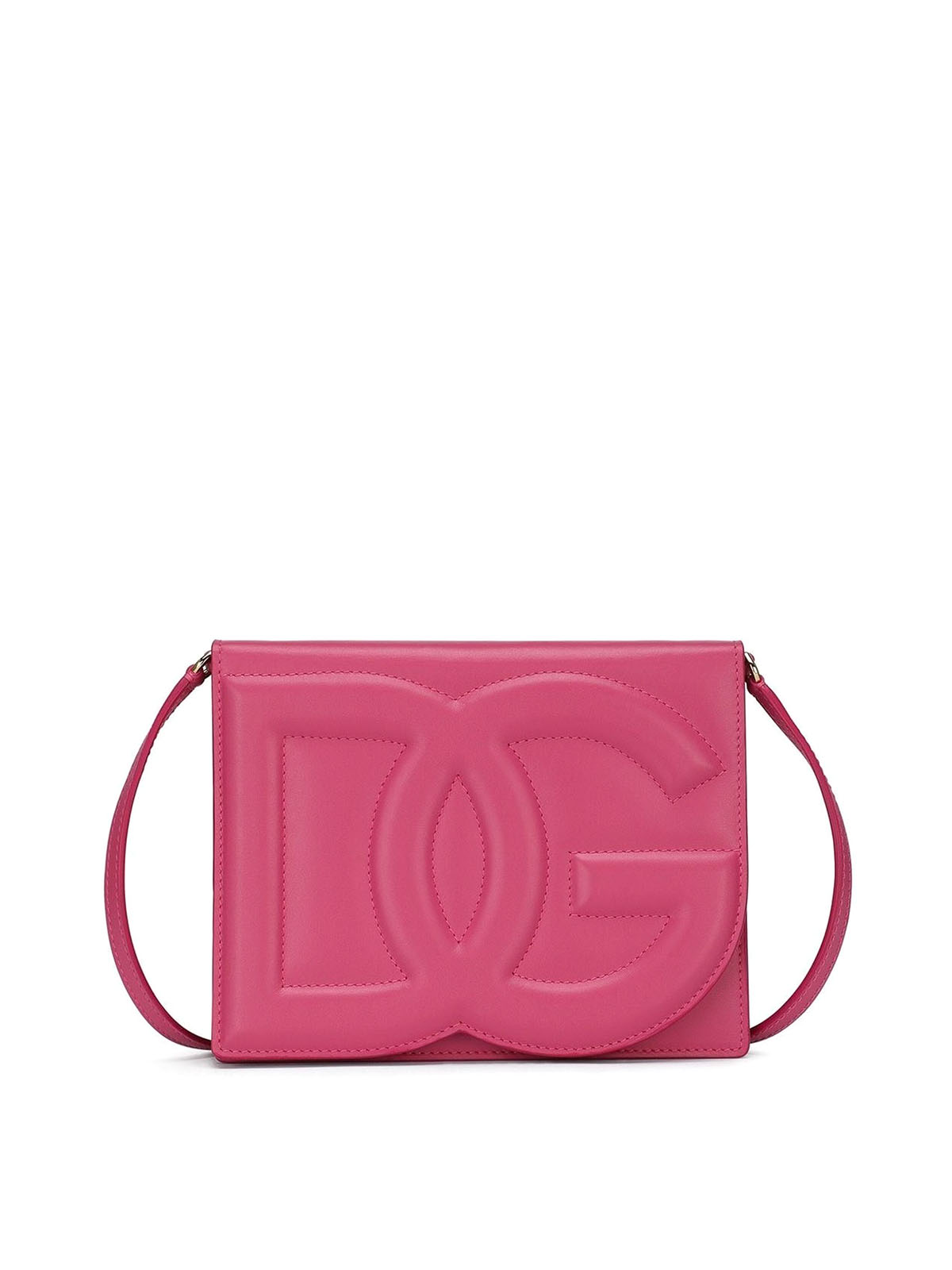Dolce & Gabbana Leather Shoulder Bag In Rosado