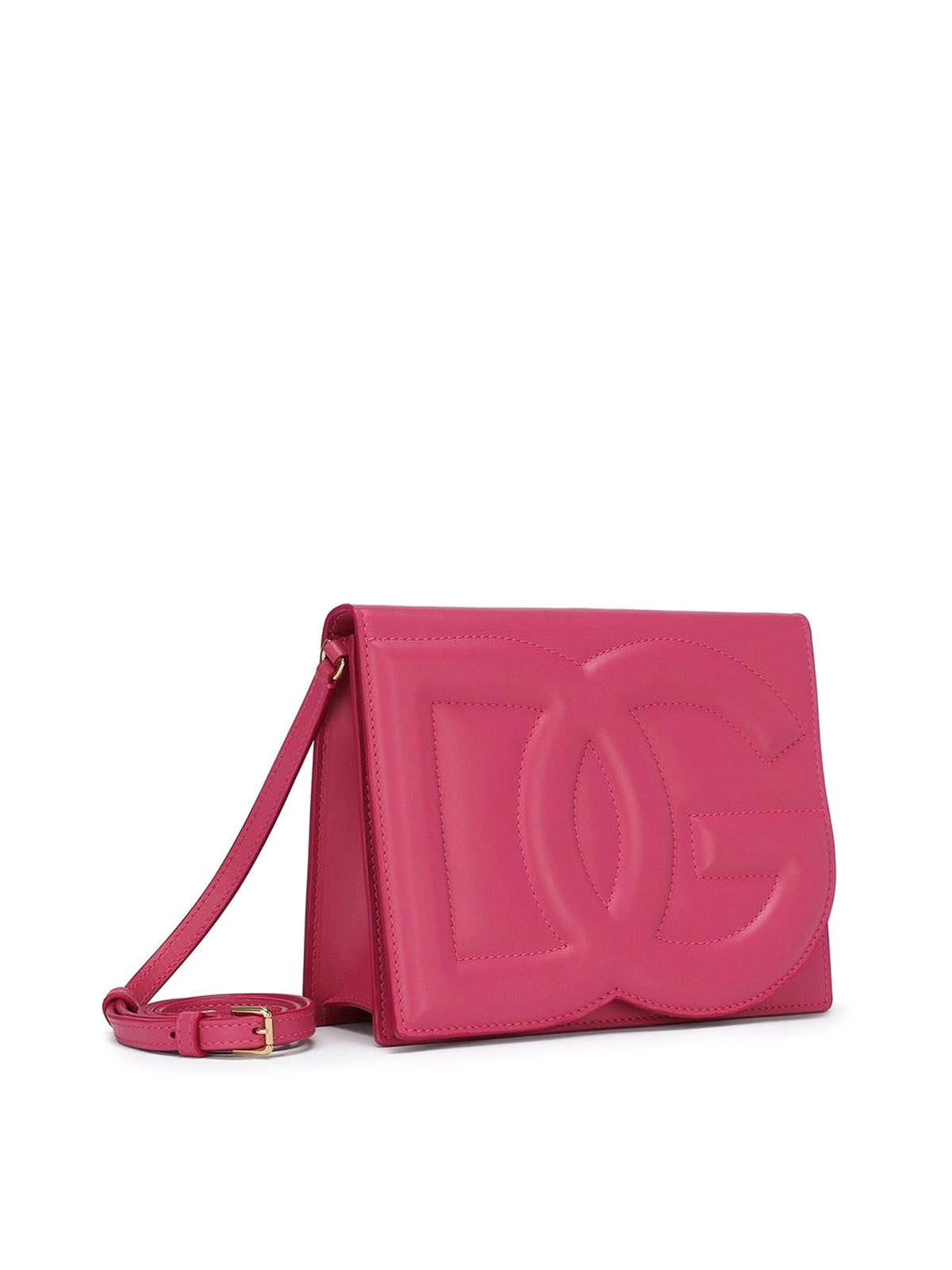 Shop Dolce & Gabbana Leather Shoulder Bag In Rosado