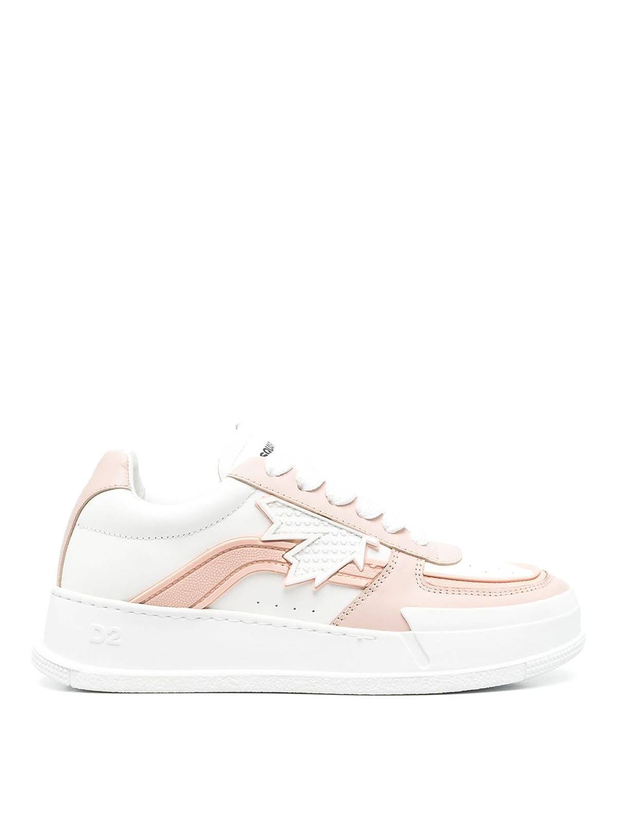 Shop Dsquared2 Leather Sneakers In Blanco
