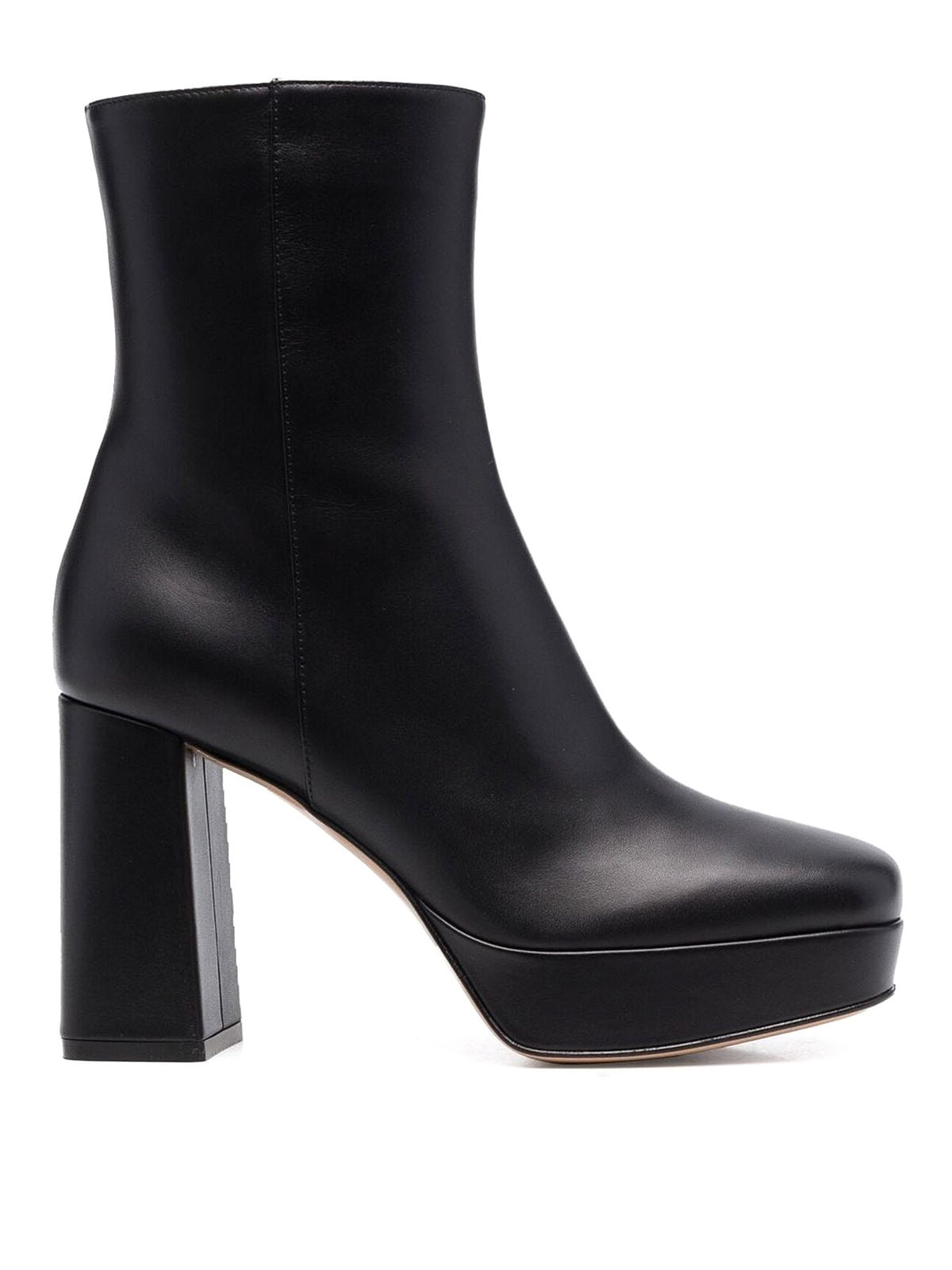Shop Gianvito Rossi Leather Ankle Boots In Negro