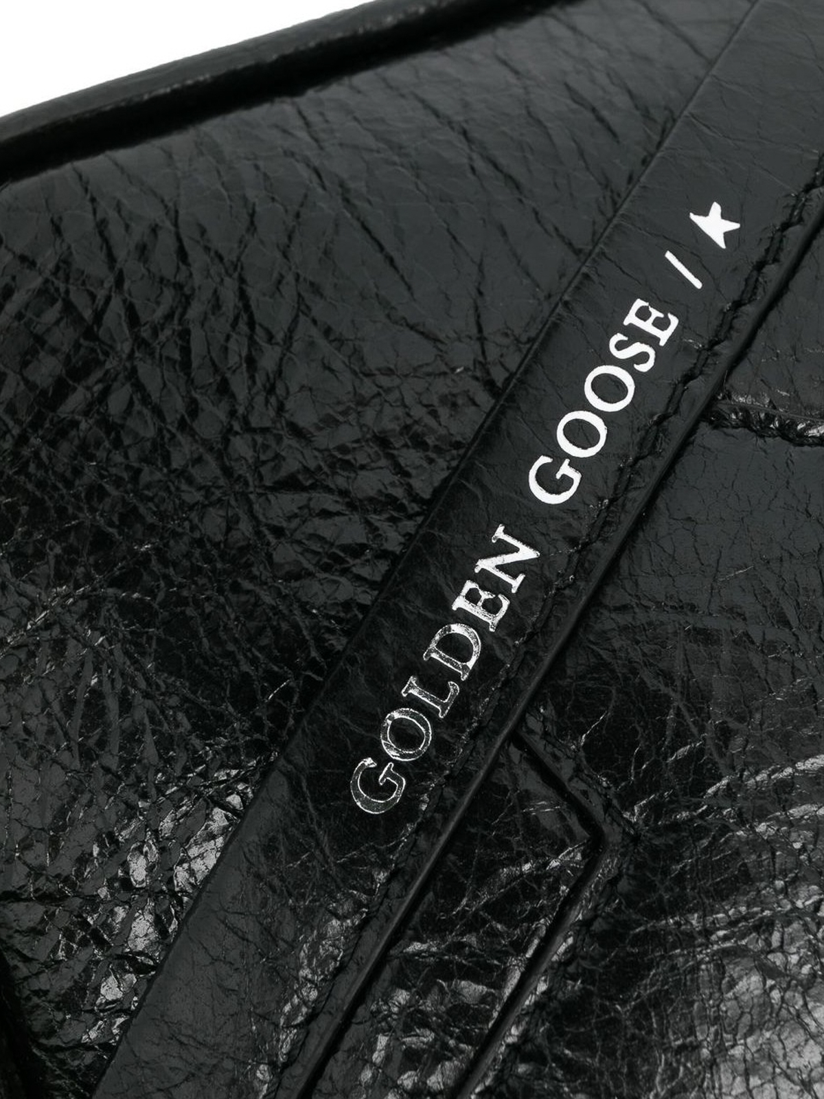 Shop Golden Goose Star Logo Leather Bag In Negro