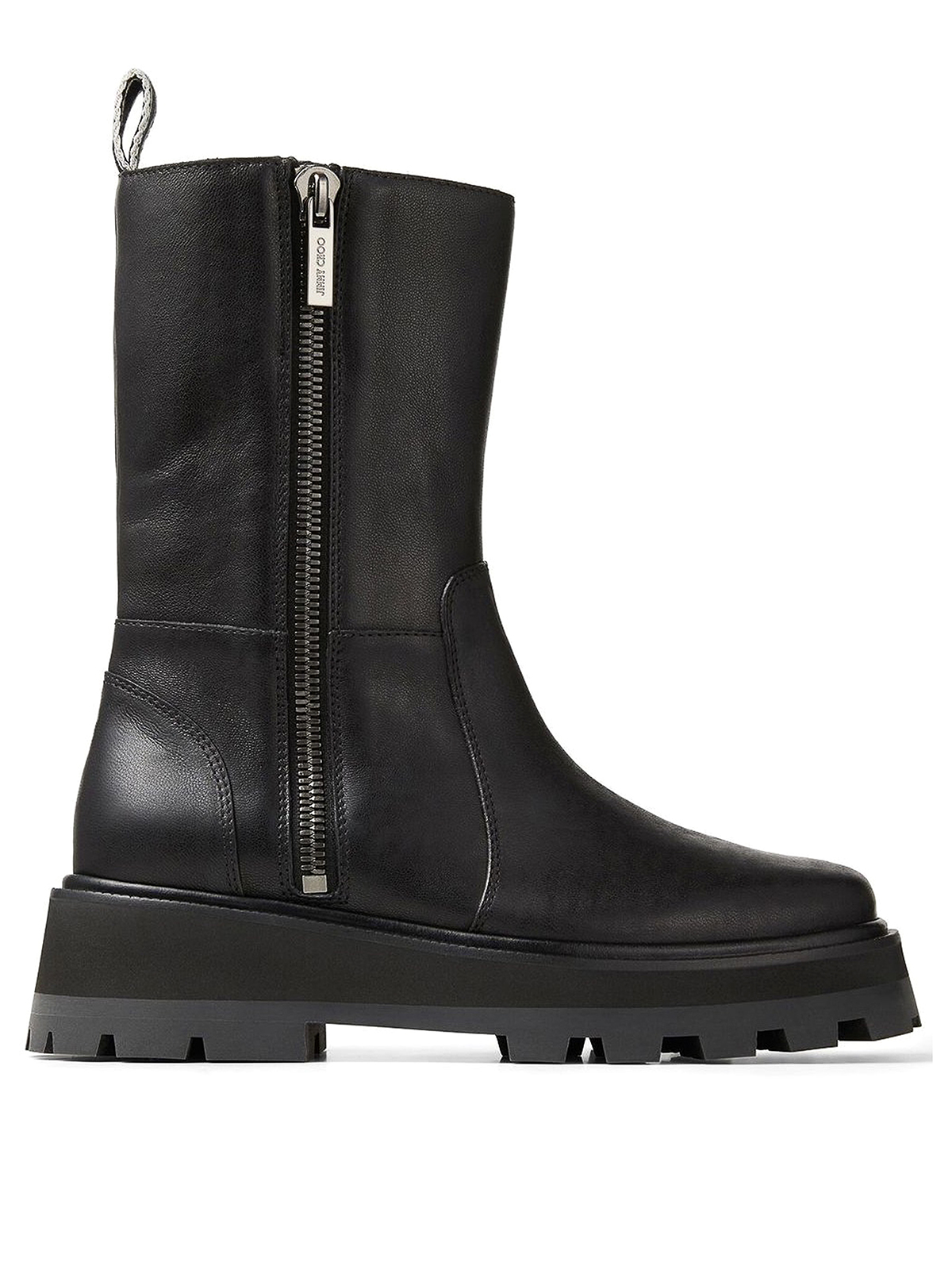 Shop Jimmy Choo Bayu Flat Leather Boots In Negro