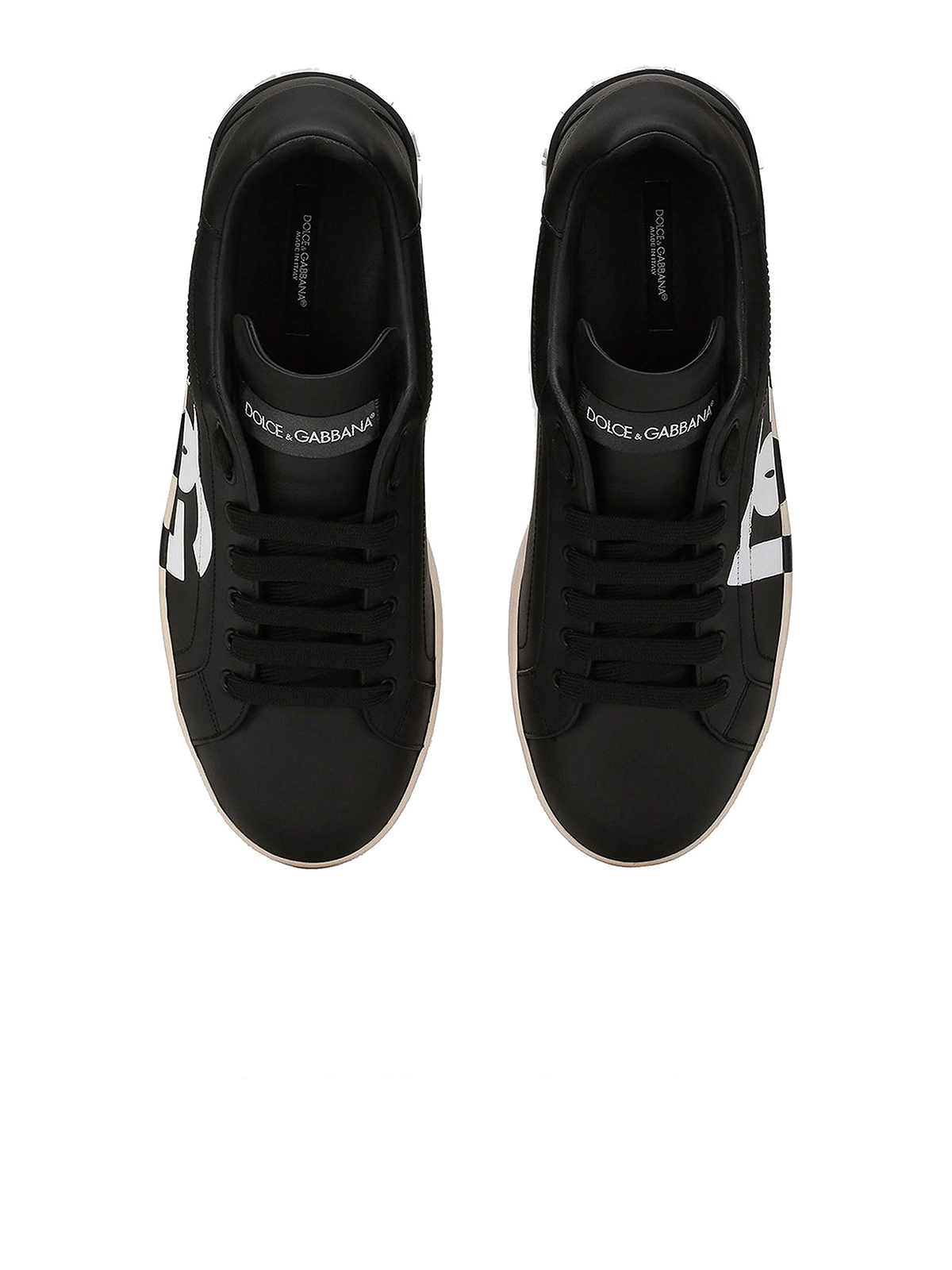 Shop Dolce & Gabbana Leather Low-top Sneakers In Black