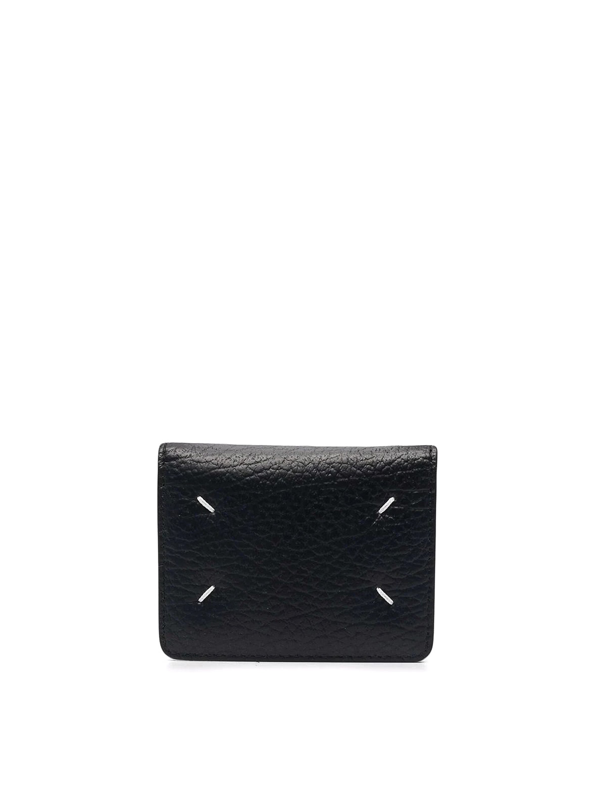 Maison Margiela Stitch-detail Leather Wallet In Negro