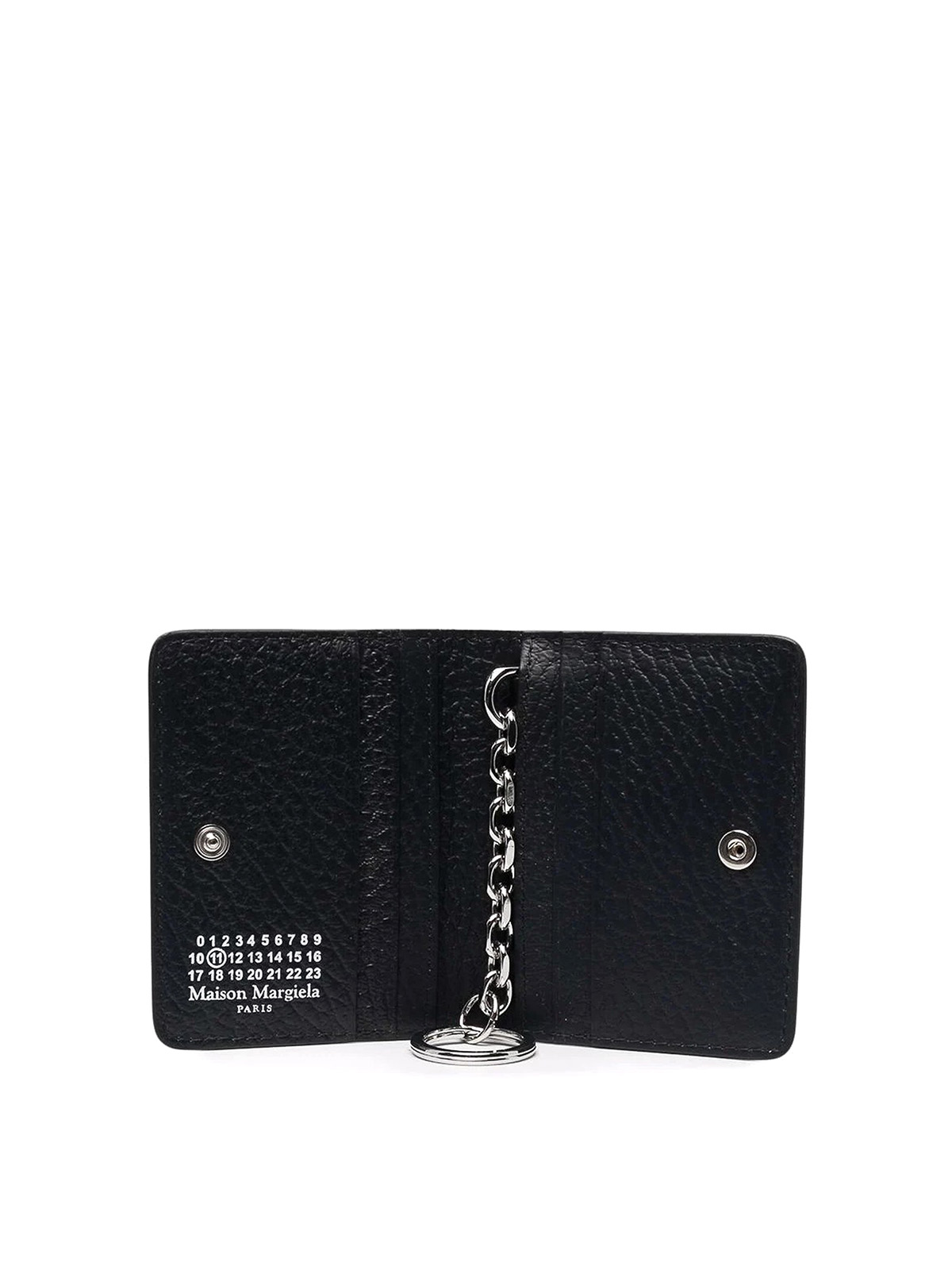 Shop Maison Margiela Stitch-detail Leather Wallet In Negro