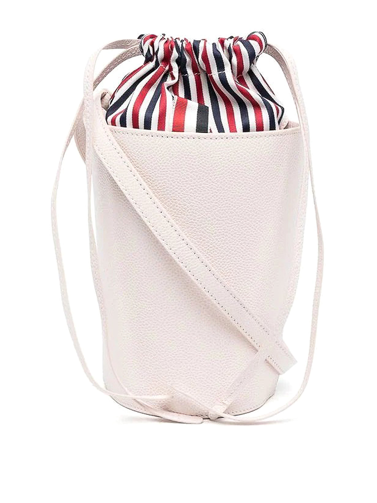 ショルダーバッグ・ポシェット THOM BROWNE BUCKET BAG (FAP394AL0018 600) Thom Browne Striped mini bucket bag - Pink | FAP384A00198680
