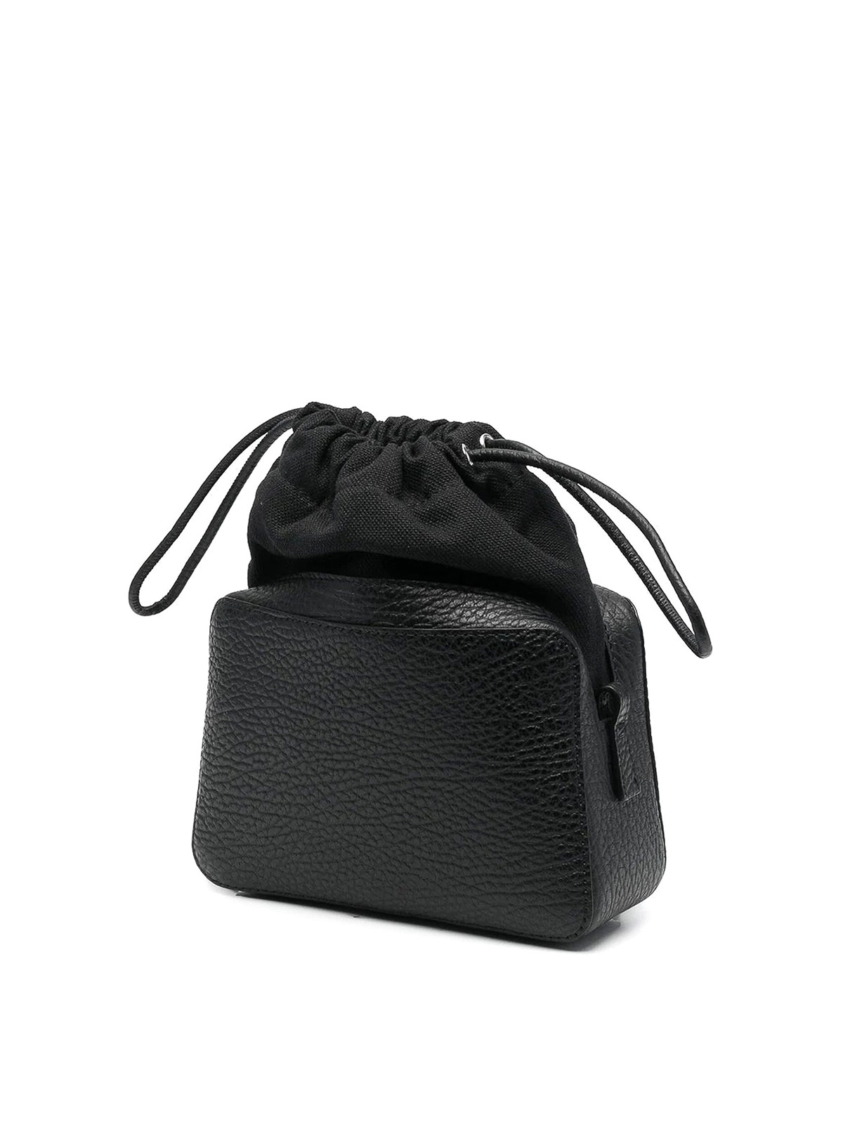 Shop Maison Margiela Numbers-patch Pebbled Bag In Black