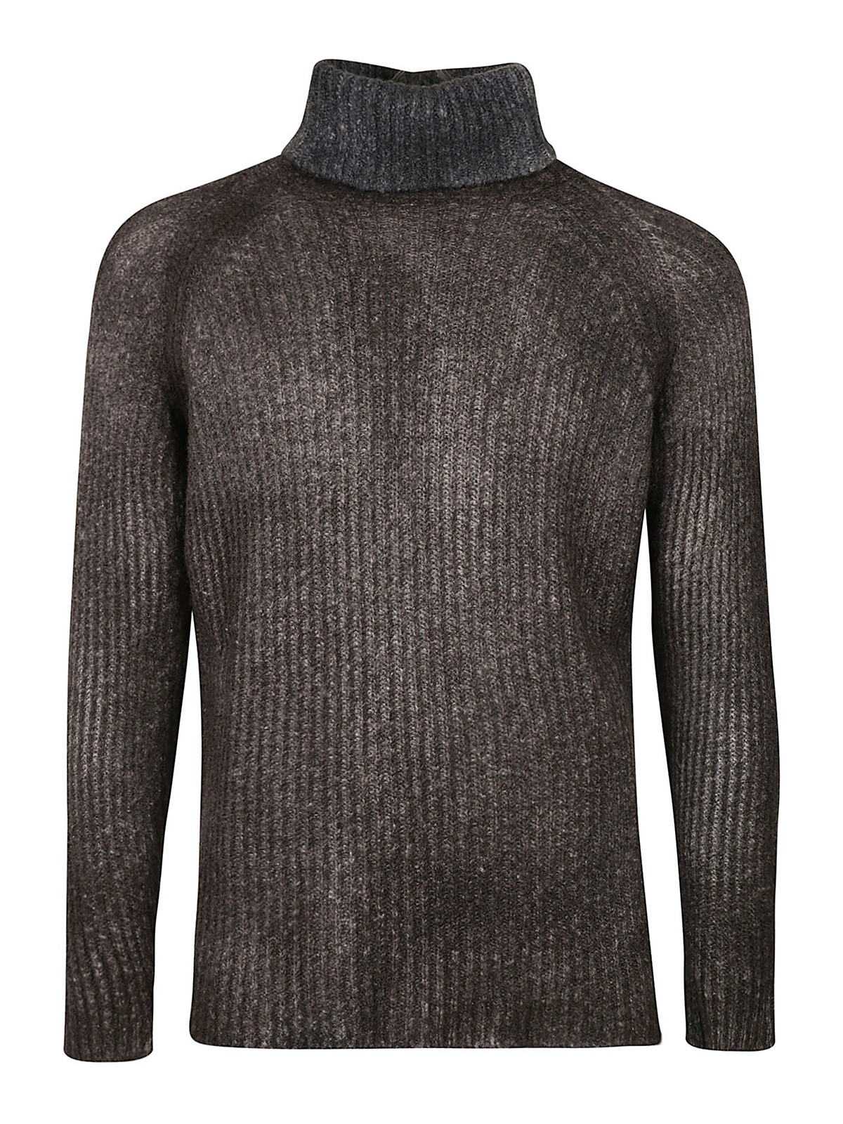 Avant Toi Ribbed Turtleneck Pullover In Marrón Oscuro