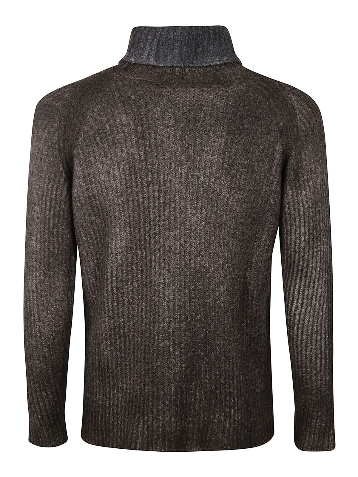 Shop Avant Toi Ribbed Turtleneck Pullover In Marrón Oscuro