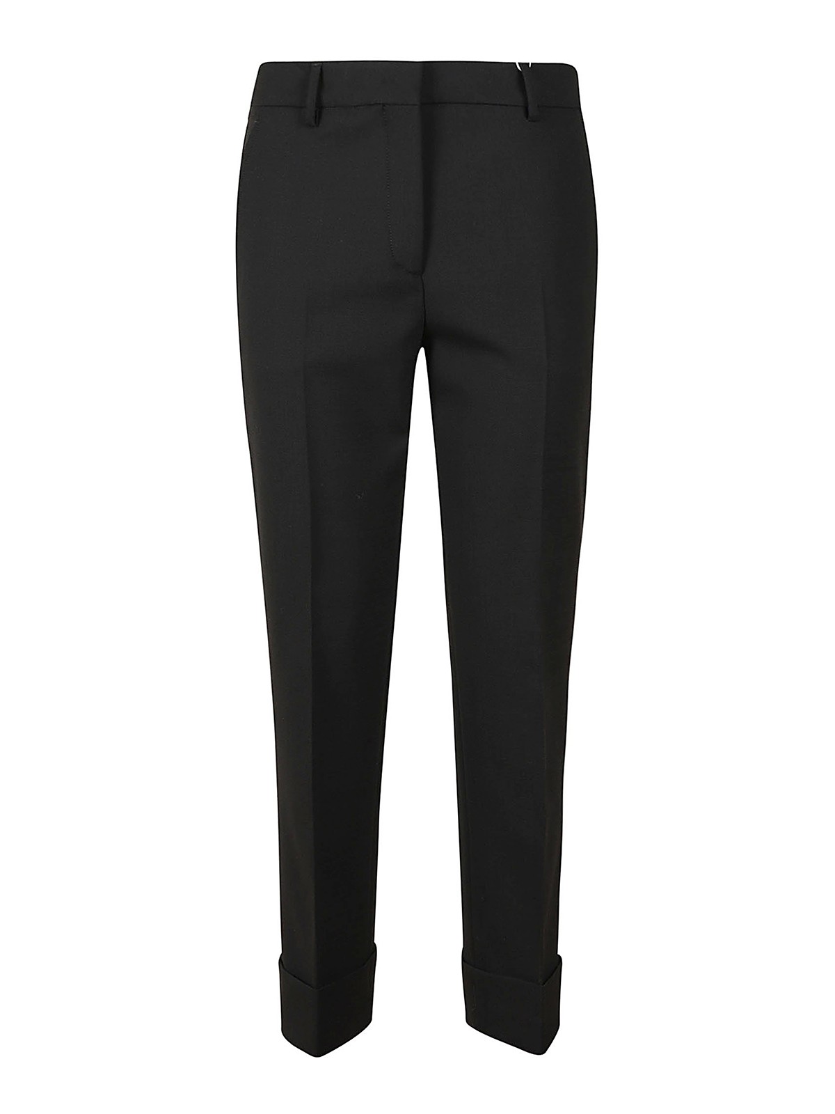 Shop Incotex Wool Blend Trousers In Black