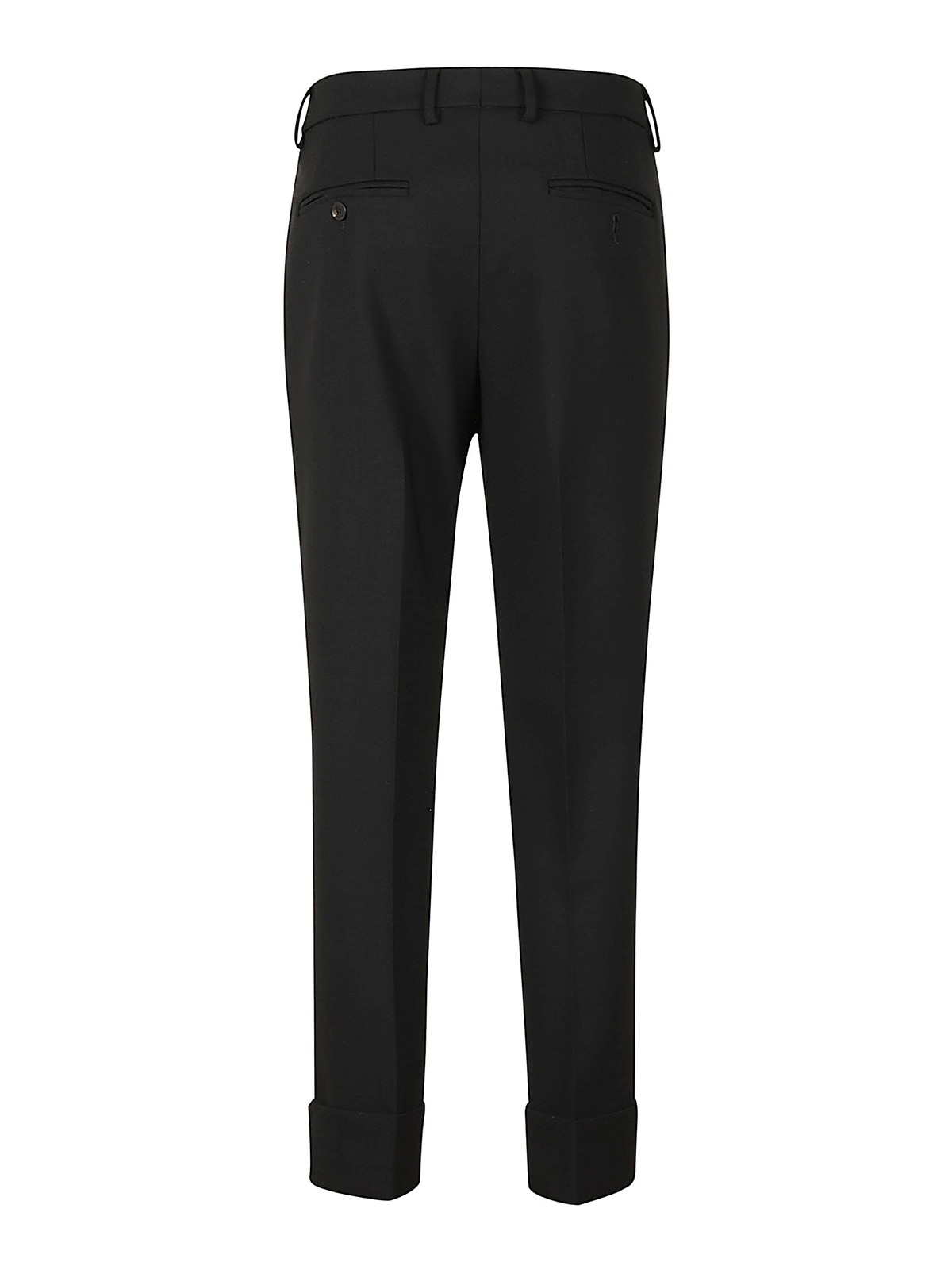 Shop Incotex Wool Blend Trousers In Black