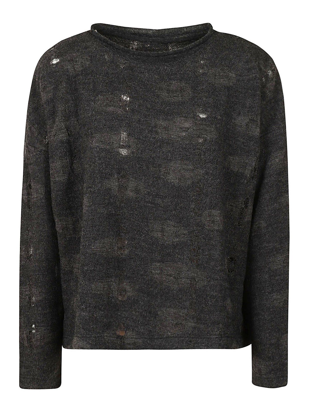 Y's Destroyed Pullover In Gris Oscuro
