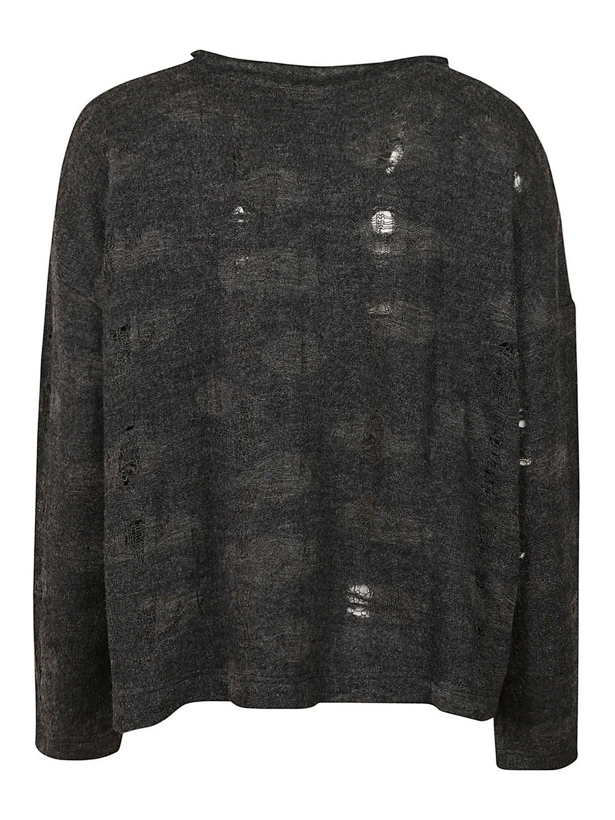 Shop Y's Destroyed Pullover In Gris Oscuro