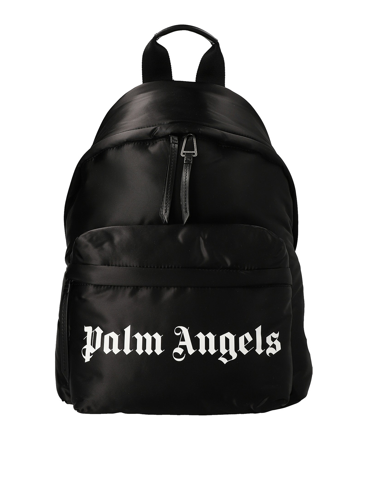 Palm Angels Logo-print Leather-trimmed Shell Backpack In Negro