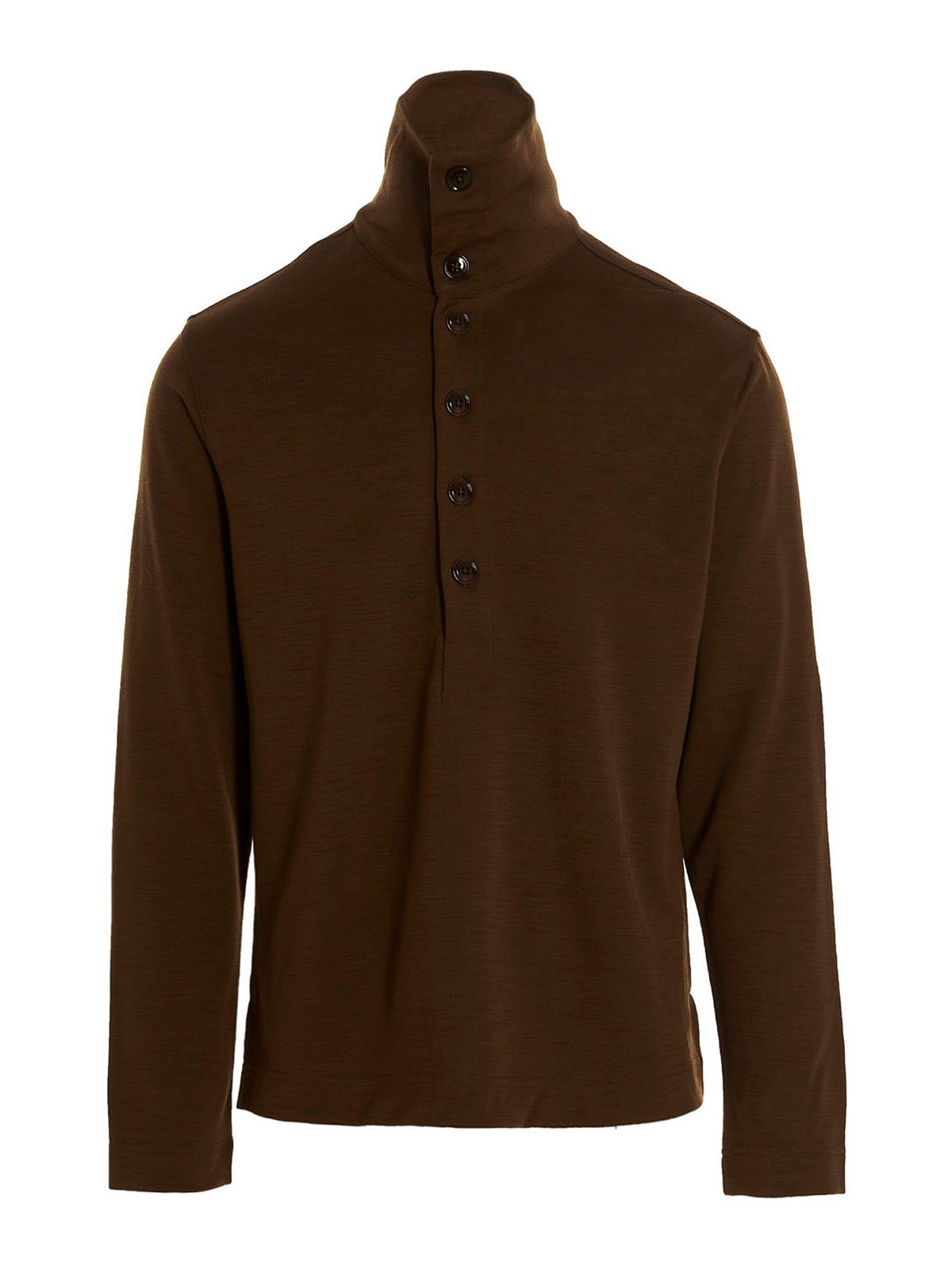 Lemaire High neck polo shirt - Brown - Men|JE314LJ091426