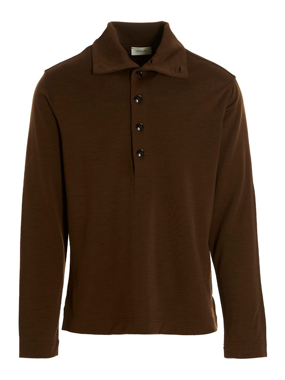 Lemaire High neck polo shirt - Brown - Men|JE314LJ091426