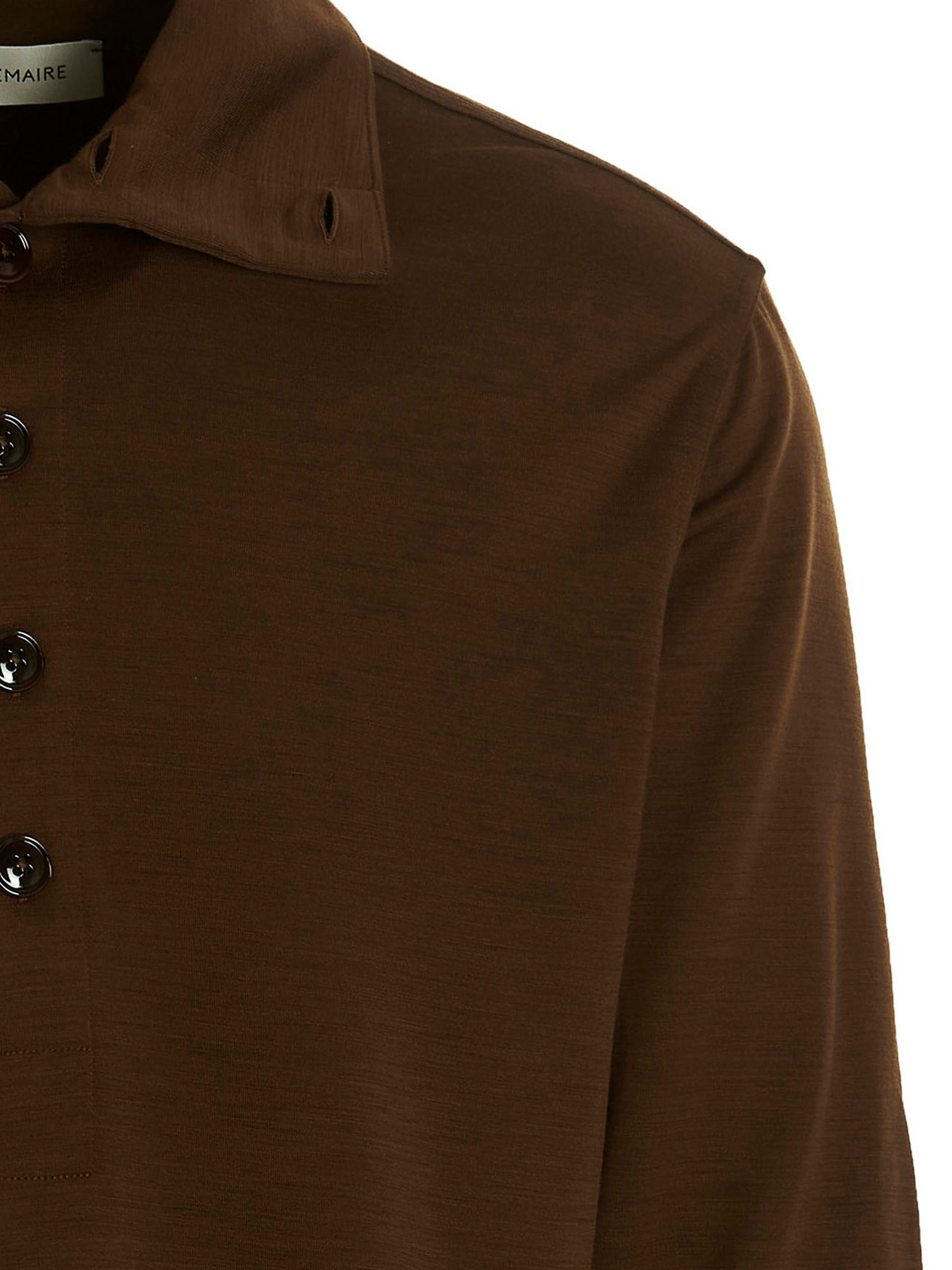 Lemaire High neck polo shirt - Brown - Men|JE314LJ091426