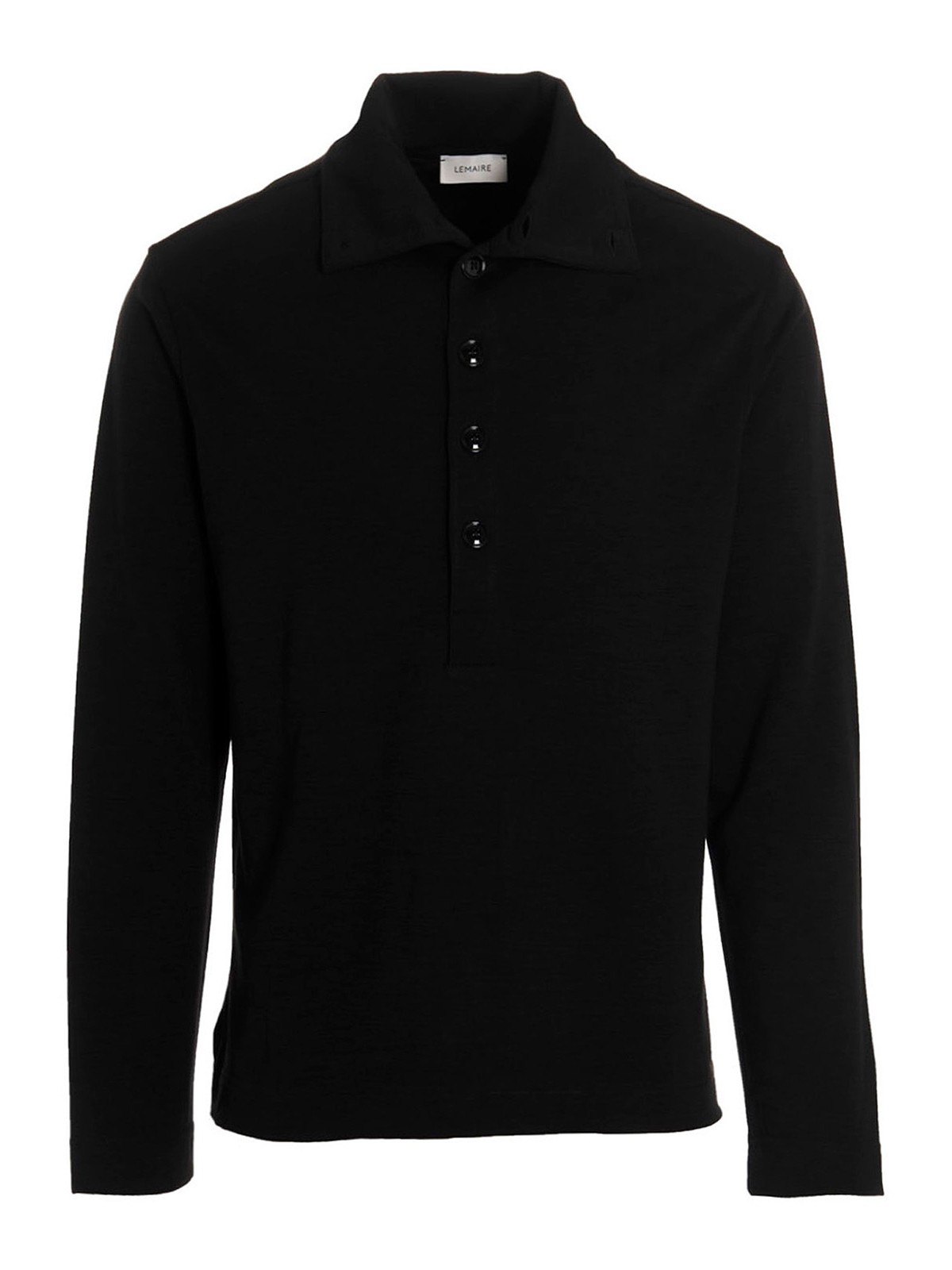 Lemaire High neck polo shirt - Black - Men|JE314LJ091999